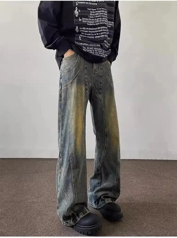 Japanese Brand Retro straight leg casual washed jeans Size US 32 / EU 48 - 1 Thumbnail