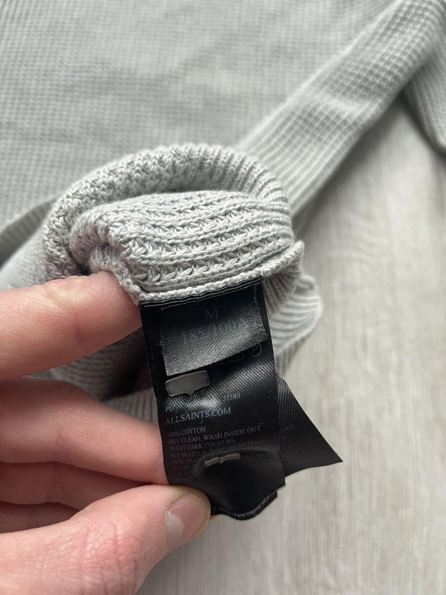 Allsaints × Japanese Brand Allsaints Trias Crew Men’s Waffle Knit Sweater Pullover Grey Size US M / EU 48-50 / 2 - 6 Thumbnail