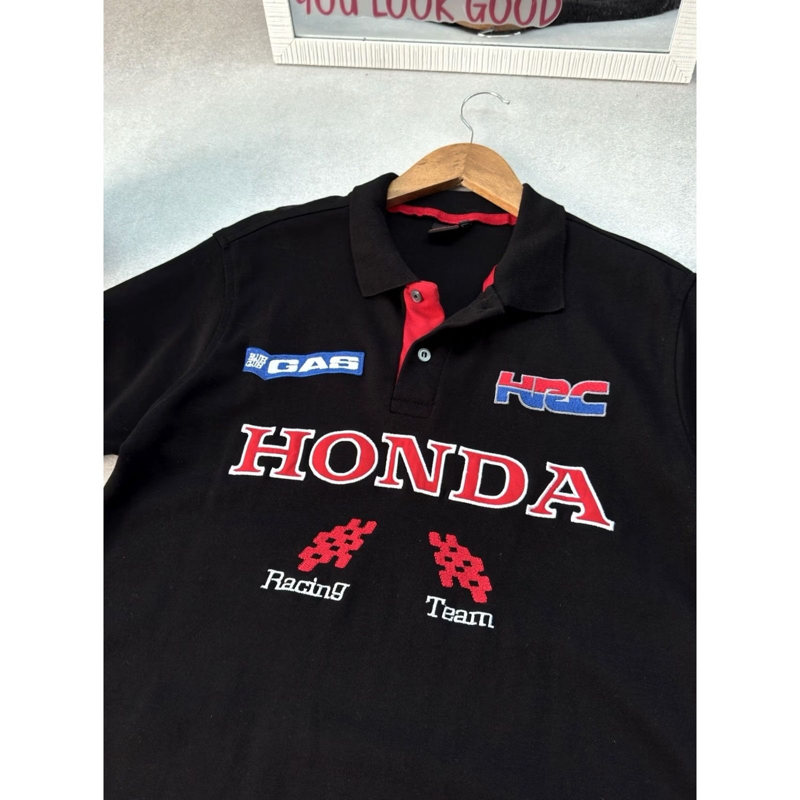 Honda VINTAGE Honda Racing Polo T-Shirt Short Sleeve Mens Size L Black Cotton Polo Shirt Racing Nascar 90s Honda Vintage Polos Polos Black Mens L Size US L / EU 52-54 / 3 - 5 Thumbnail
