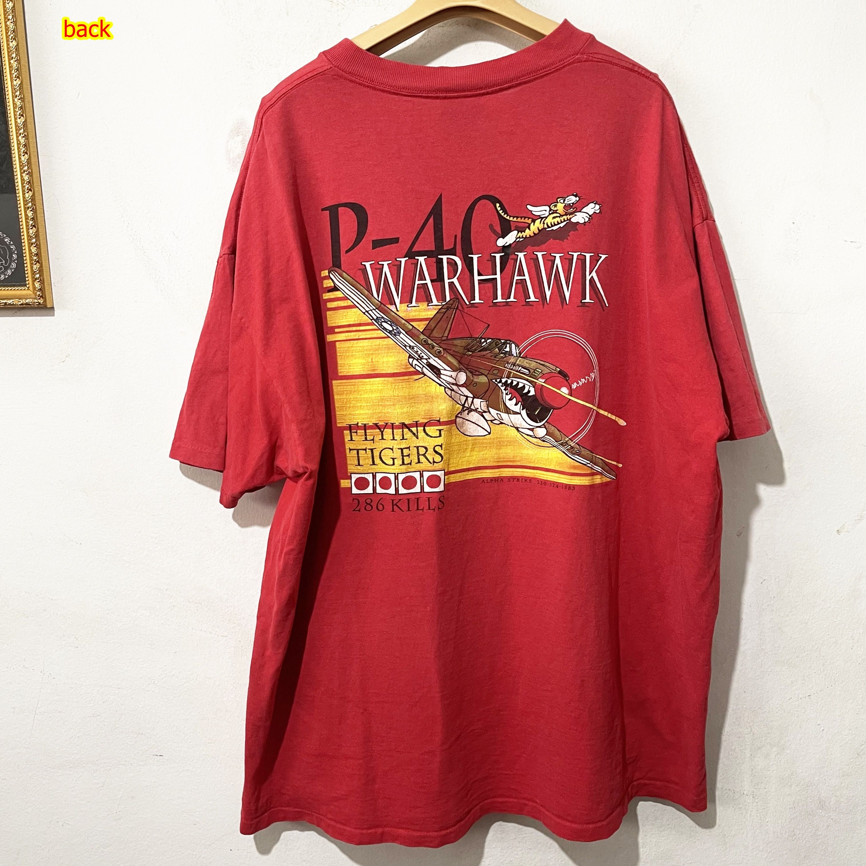 Vintage Vintage 90s P-40 Warhawk T-Shirt Size US XXL / EU 58 / 5 - 1 Thumbnail