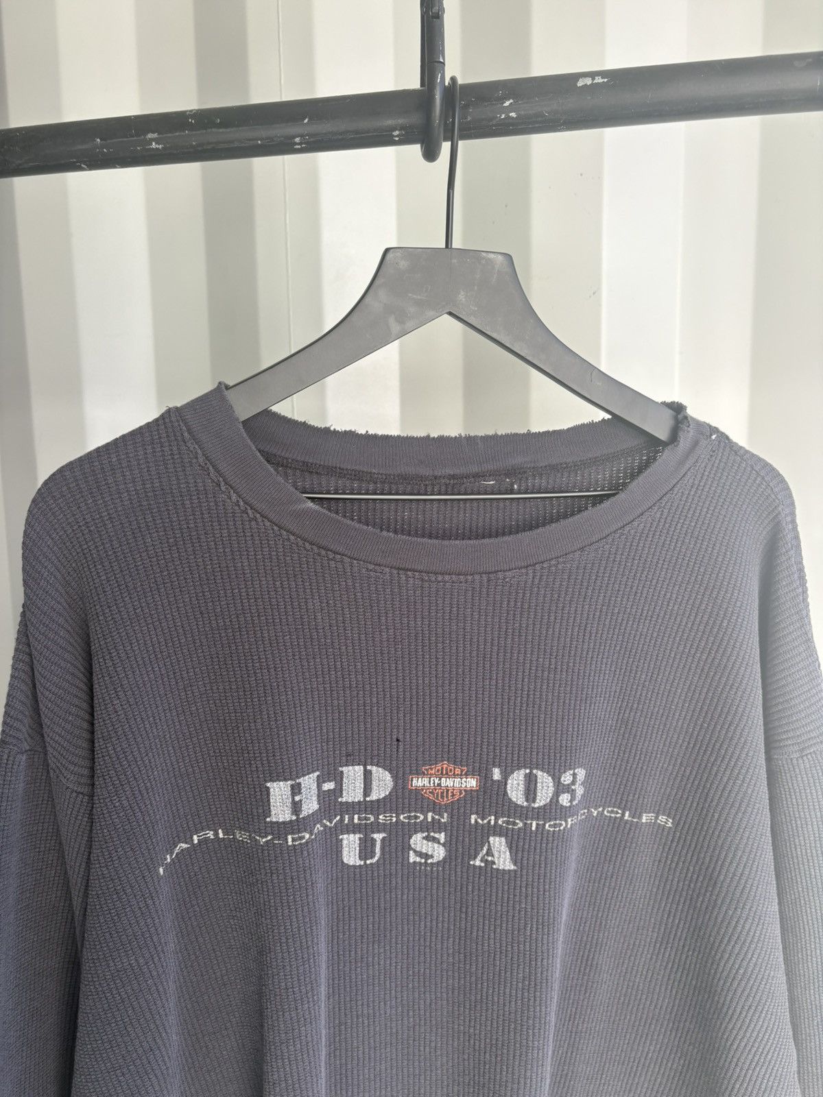 Harley Davidson Harley Davidson Thermal Thrashed Faded Distressed Erd grunge Size US XL / EU 56 / 4 - 4 Thumbnail
