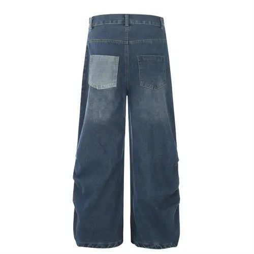 Japanese Brand × Jean Pants Men's loose American casual colorblock pleated jeans Size US 34 / EU 50 - 3 Thumbnail