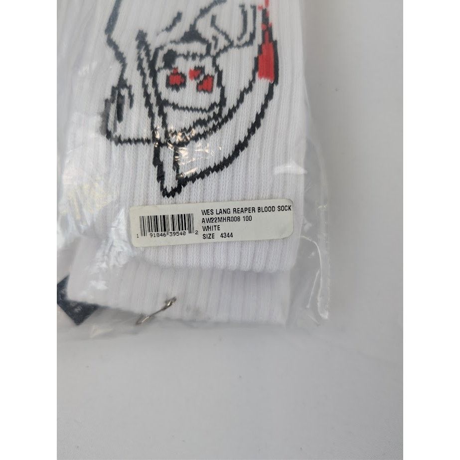 Amiri × Wes Lang o1rshd1 Q:2 / Size: 43-44 / Reaper Blood Socks in White Size ONE SIZE - 11 Thumbnail