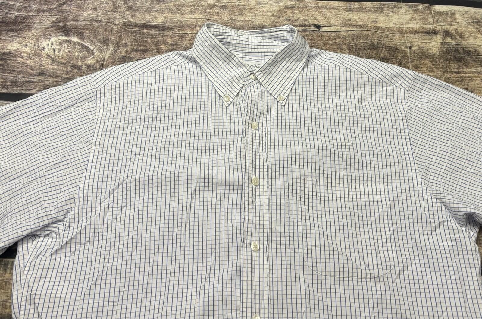 Brooks Brothers Brooks Brothers Shirt Mens 15.5 32 Large Check Cotton Size 42R - 4 Thumbnail