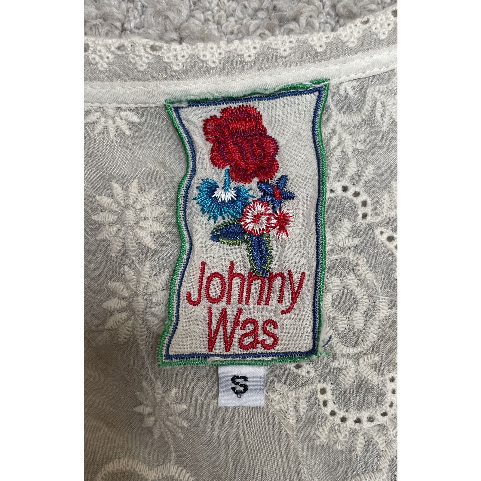 Johnny Was Johnny Was Ivory Embroidered Tunic Top S 3/4 Sleeves Floral Size S / US 4 / IT 40 - 9 Thumbnail