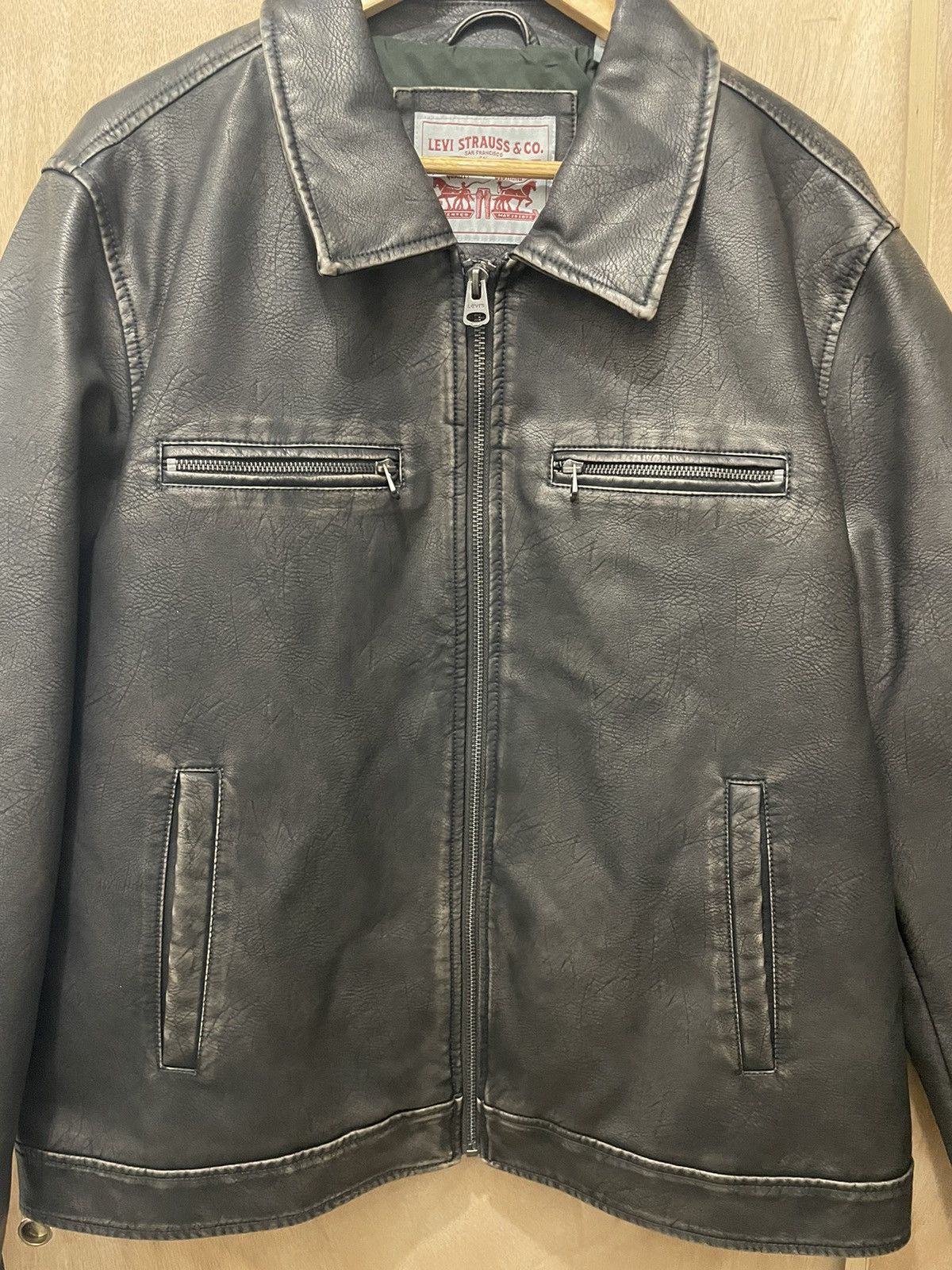 Levi's × Vintage Levis men’s leather jacket size XL brand new Size US XL / EU 56 / 4 - 2 Thumbnail