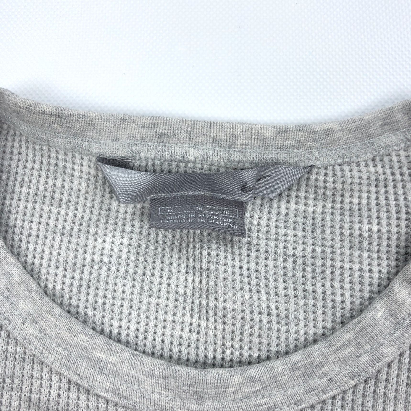 Nike Nike Men M Medium Waffle Knit Thermal T-Shirt Long Sleeve Gray Blue Block Colorblock Crew Neck Casual Sports Shirt Size US M / EU 48-50 / 2 - 3 Thumbnail
