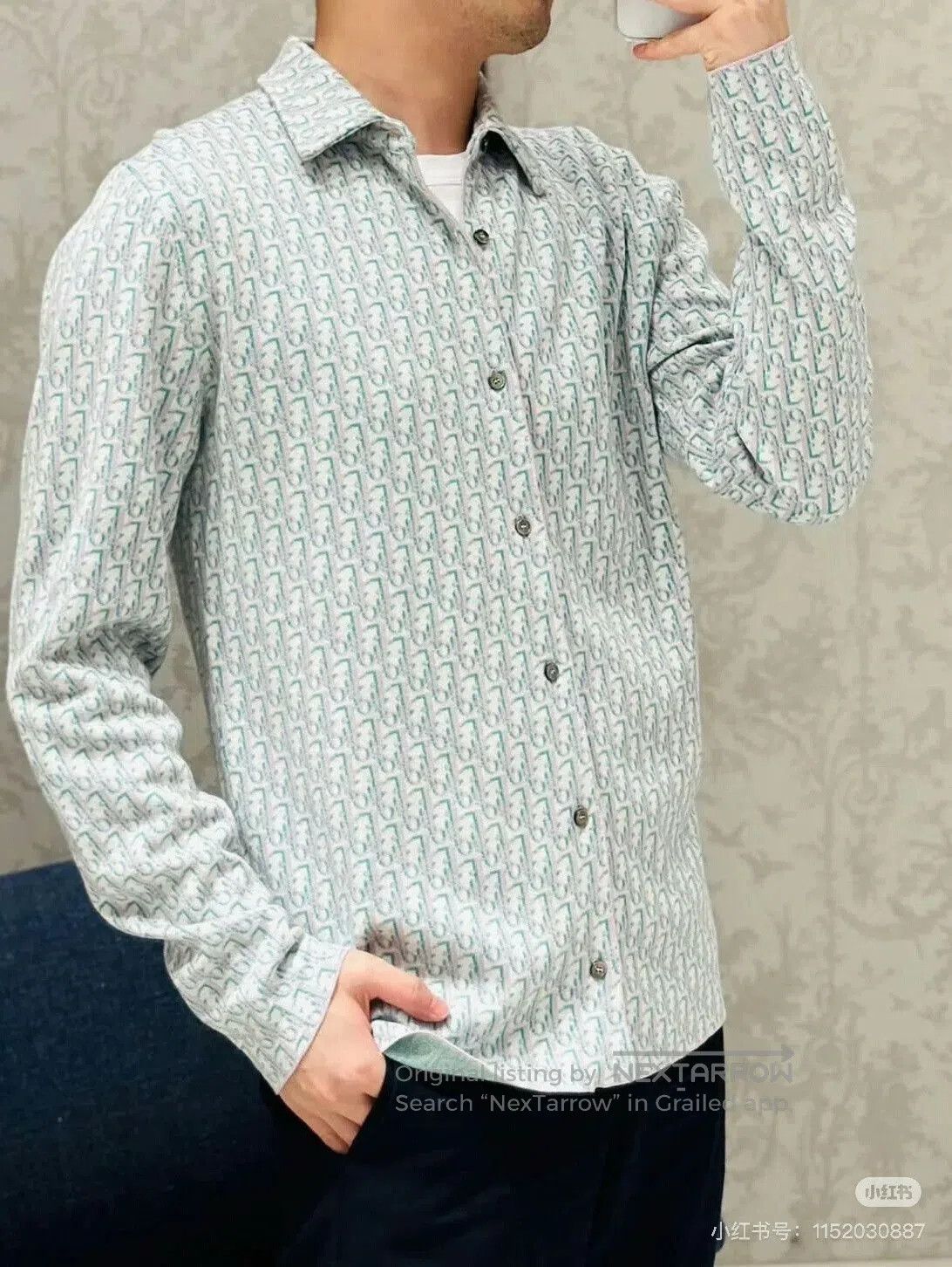 Dior Dior Cotton Logo Print Long Sleeve Shirt. Size US L / EU 52-54 / 3 - 3 Thumbnail