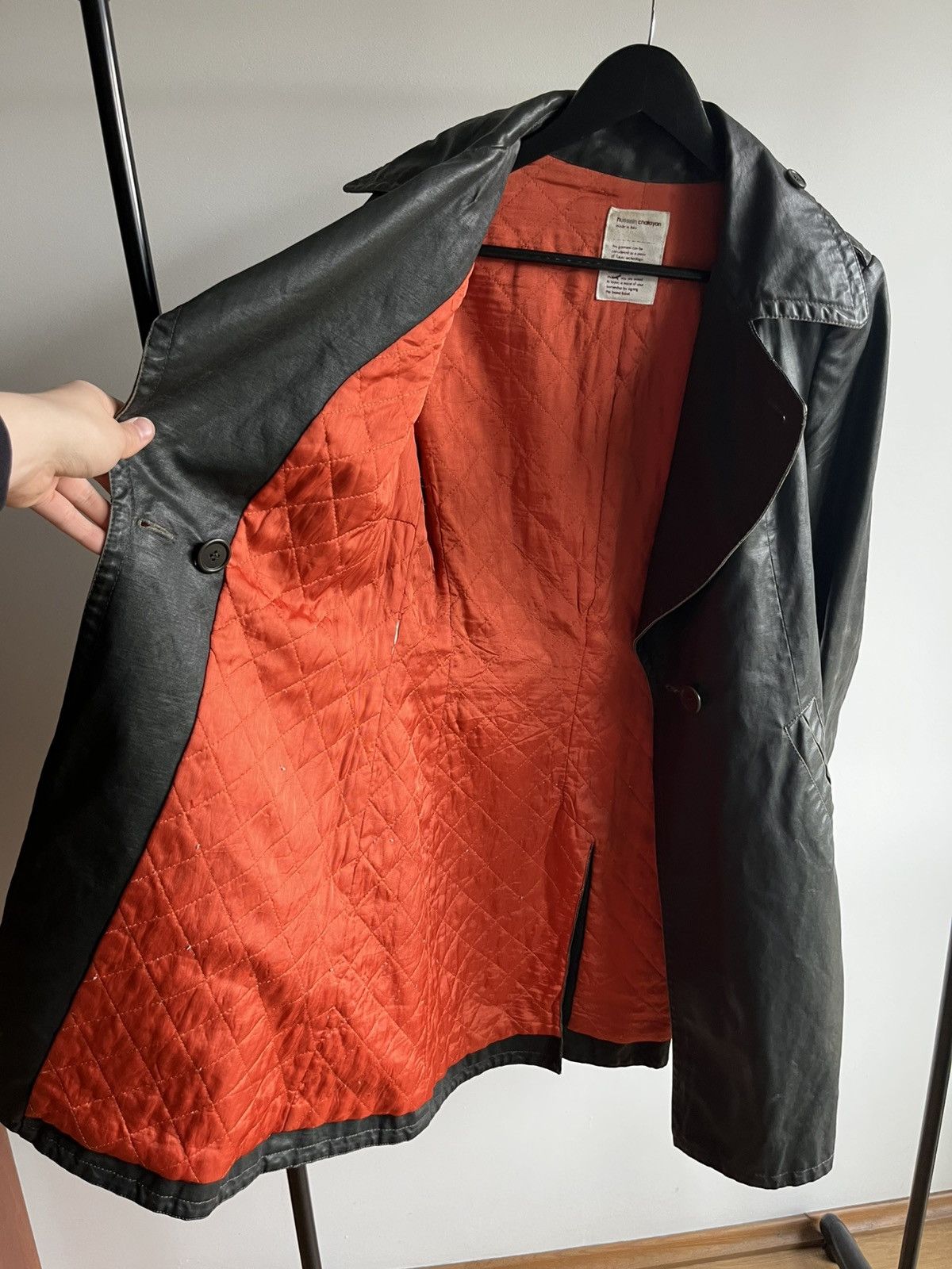 Hussein Chalayan Archive rare Hussein Chalayan early 00s waxed canvas coat: Size US XS / EU 42 / 0 - 6 Thumbnail