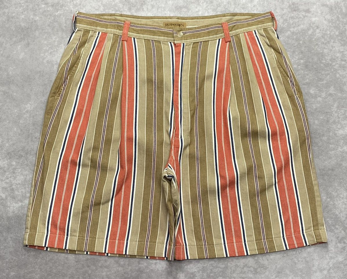 Vintage 90’s Vintage Ruff Hewn Striped Cotton Shorts Size US 36 / EU 52 - 1 Thumbnail
