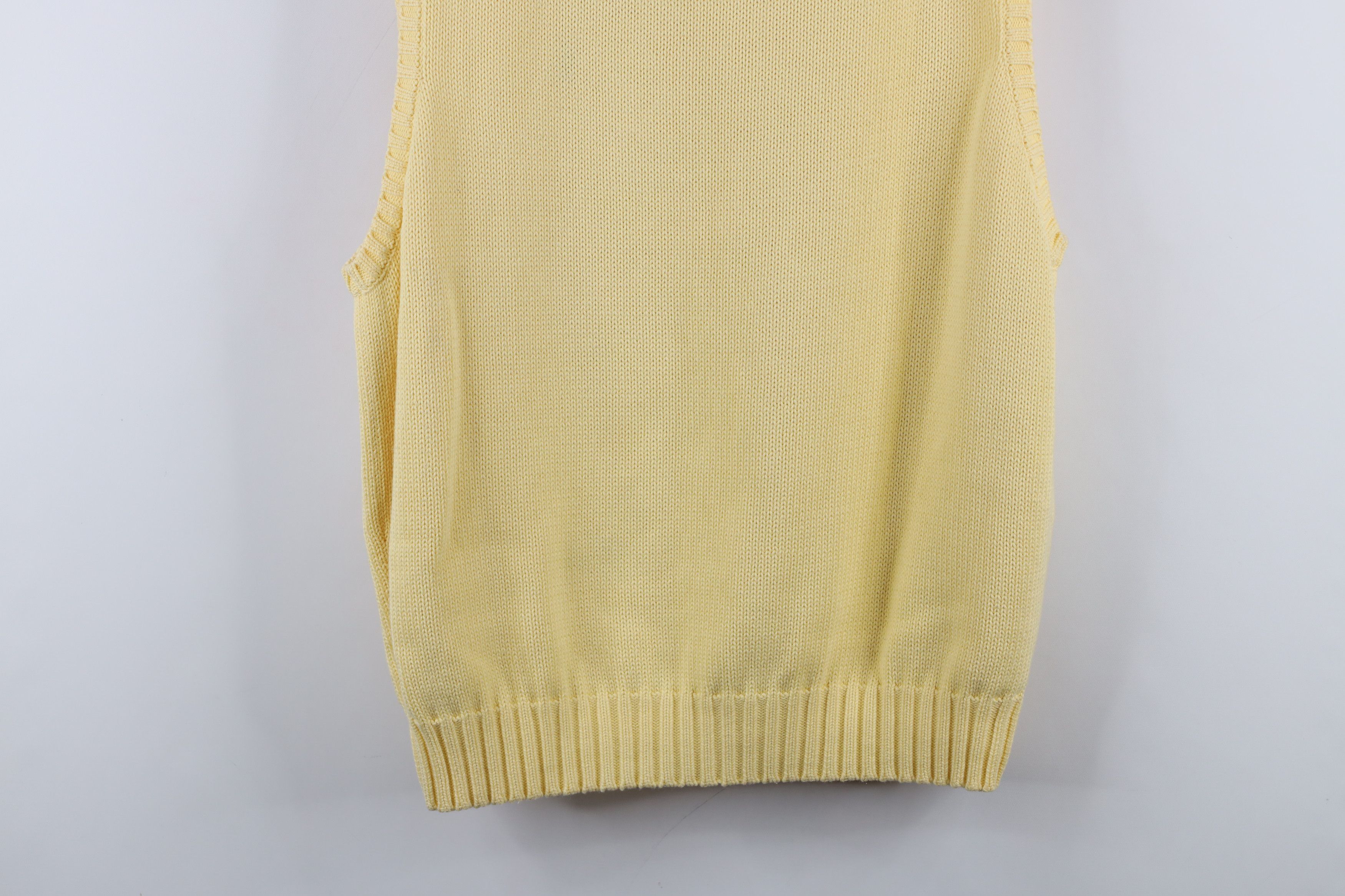 Ralph Lauren × Vintage Vintage 90s Ralph Lauren Knit V-Neck Sweater Vest Yellow Size US L / EU 52-54 / 3 - 12 Thumbnail