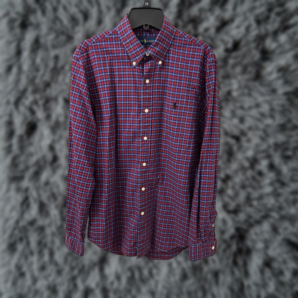 Ralph Lauren Ralph Lauren Shirt Mens Sz M Red Blue Plaid Button-Up Long Sleeve Embroidered Logo Button-Down Collar Vintage: No Size US M / EU 48-50 / 2 - 1 Thumbnail
