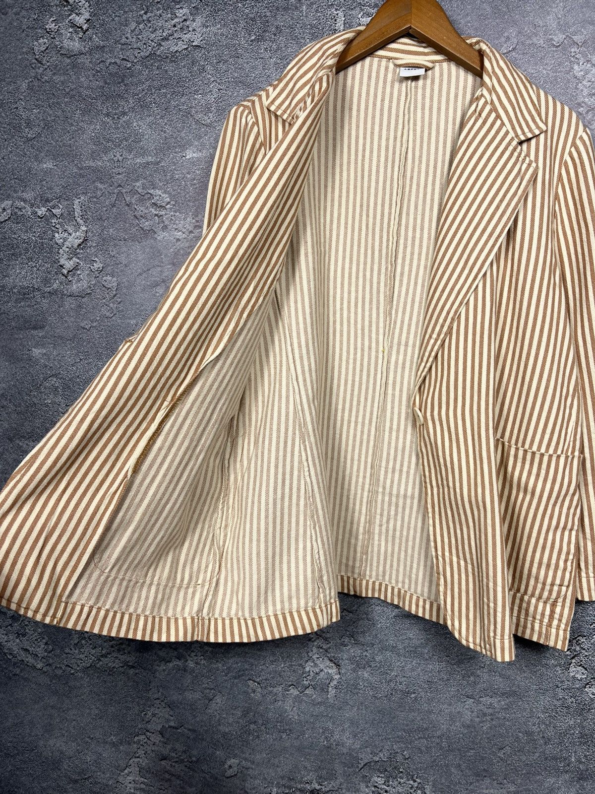 Aspesi Aspesi One Button Striped Cotton Blazer Jacket Size US M / EU 48-50 / 2 - 8 Thumbnail
