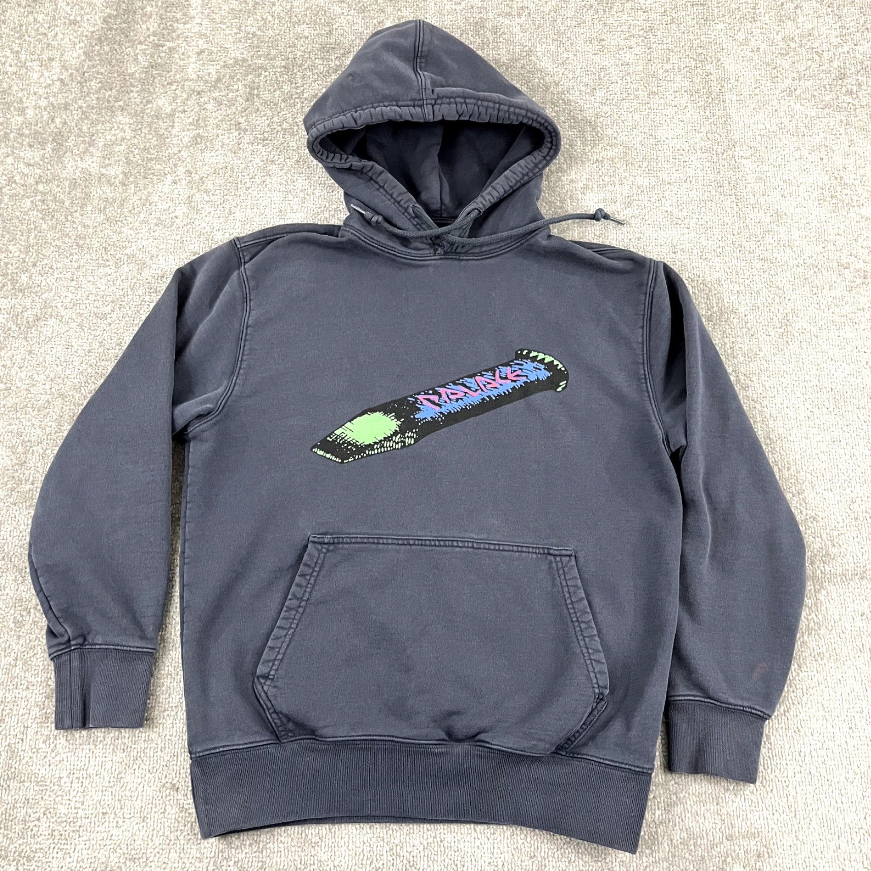 Palace PALACE Hoodie Womens Small Faded Blue Chizzle Up Graphic Skateboards Streetwear Size S / US 4 / IT 40 - 2 Thumbnail
