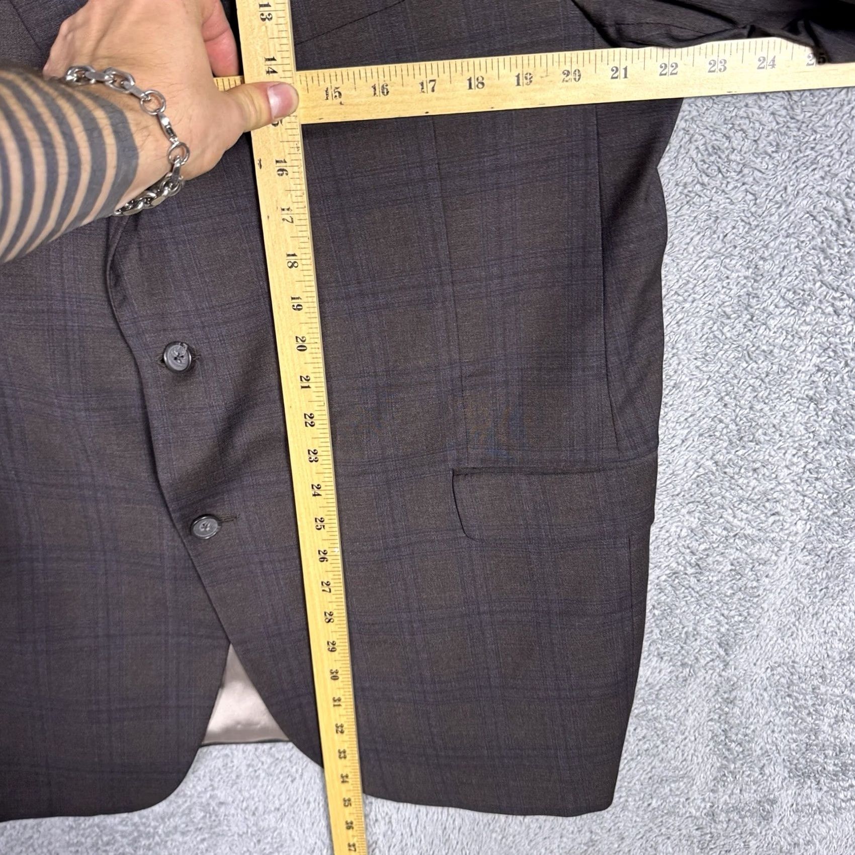 Jack Victor Jack Victor Sport Coat Men 48L Blazer Wool Windowpane CT Vimy Super 110s Size 48R - 5 Thumbnail