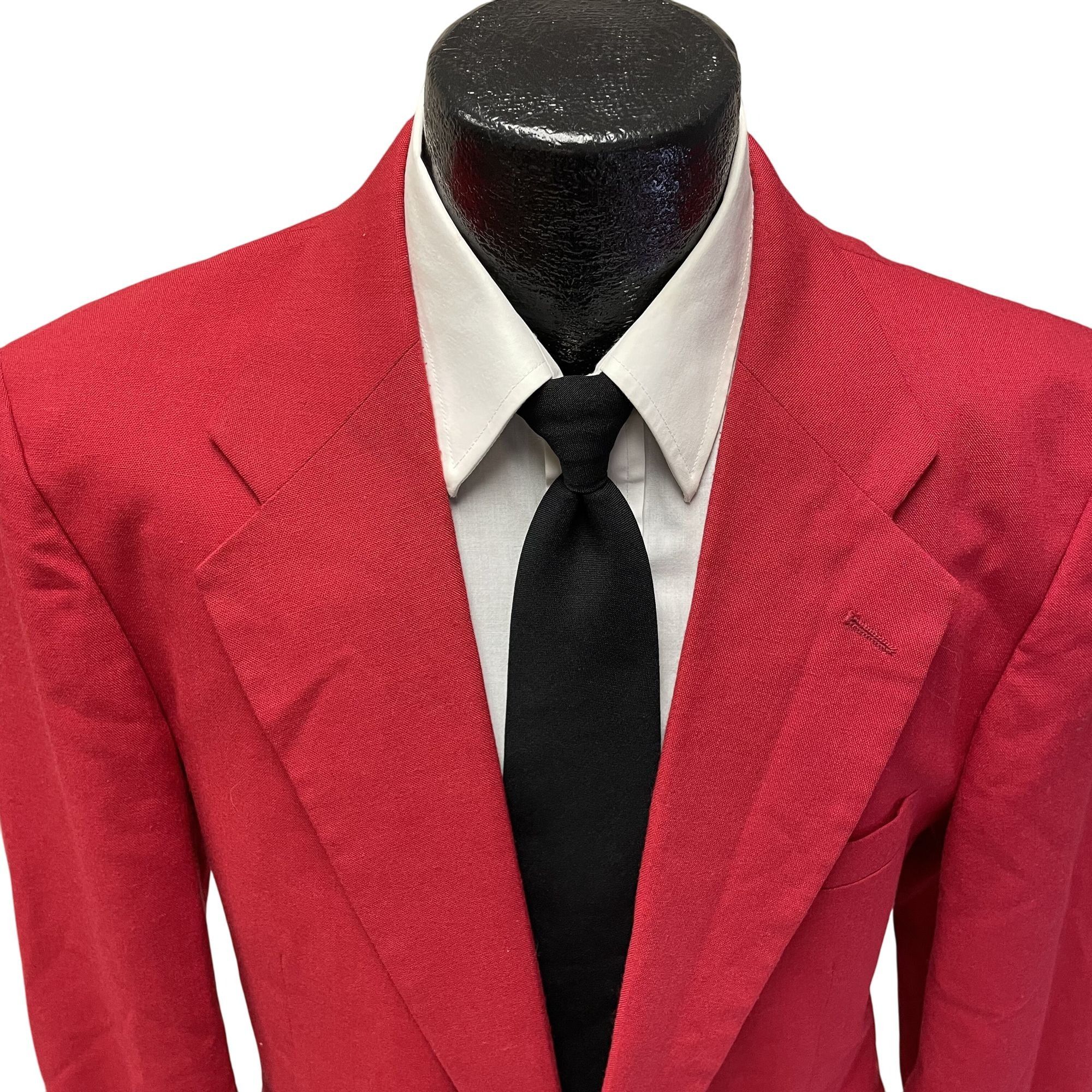 David Taylor Vtg David Taylor RED Sport Coat CHRISTMAS Jacket Size 42R - 2 Thumbnail