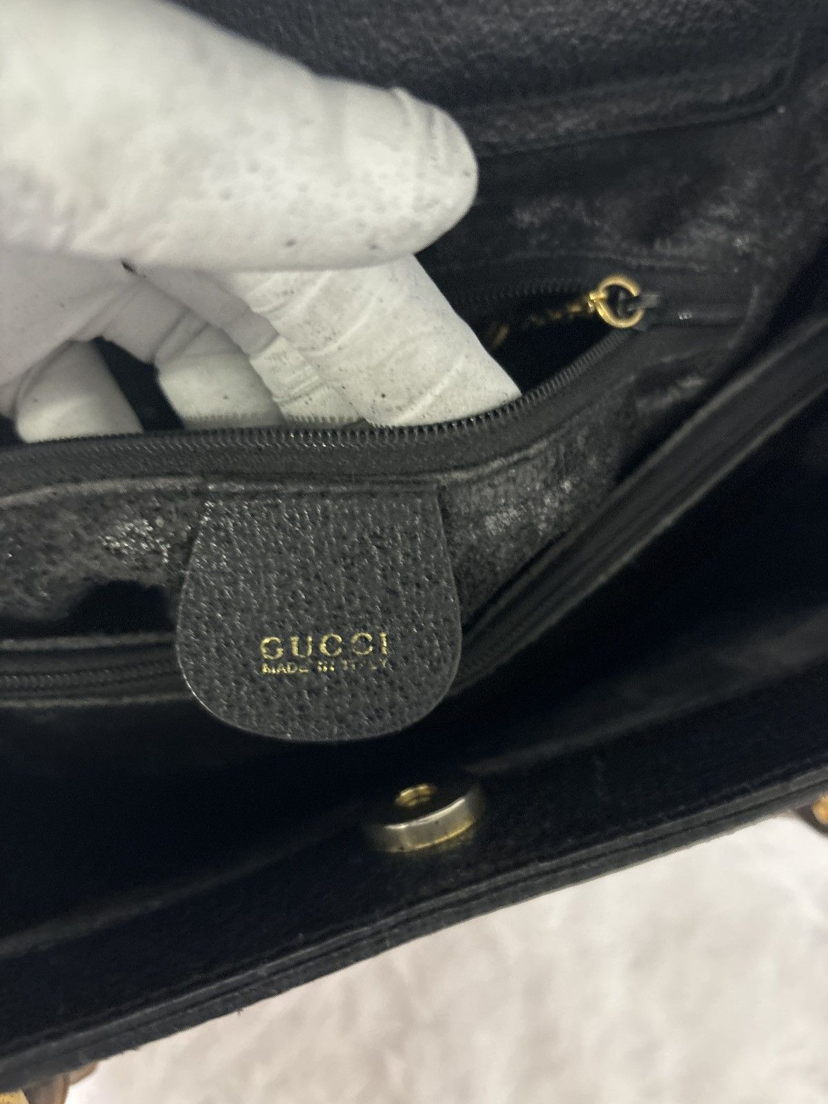 Gucci Gucci Hand Bag Bamboo Black Leather Size ONE SIZE - 5 Thumbnail