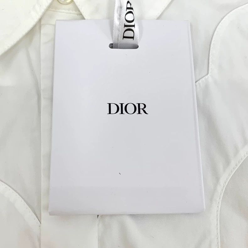 Dior Dior White cotton lapel long-sleeved irregular wavy shirt Size XS / US 0-2 / IT 36-38 - 7 Thumbnail