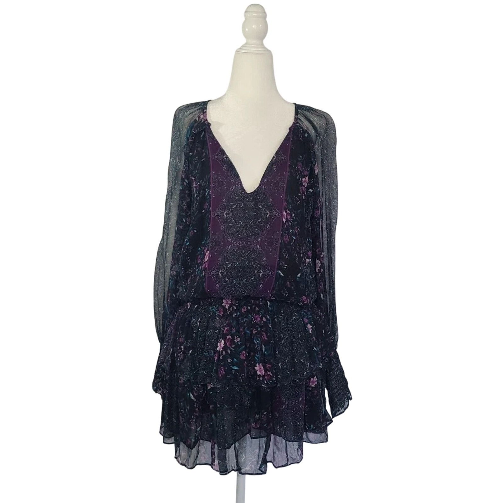 Ramy Brook Ramy Brook Womens Silk Puff Sleeve Logan Mini Dress Medium Size M / US 6-8 / IT 42-44 - 2 Thumbnail