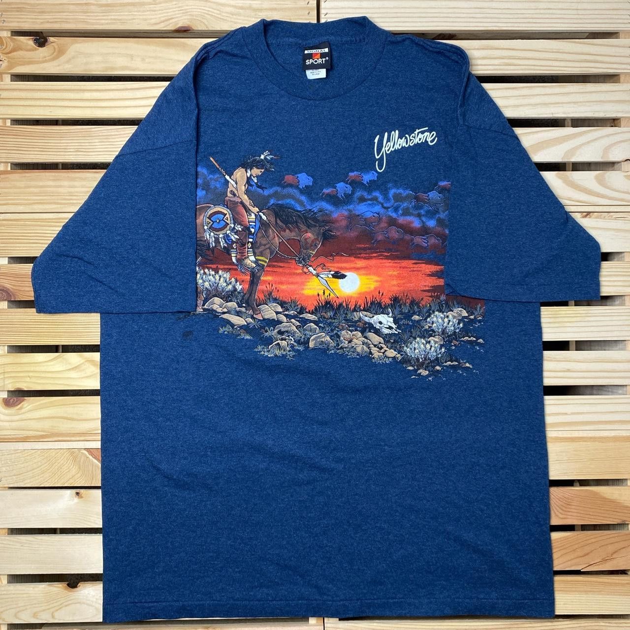 Signal Sport Vintage Yellow Stone Blue Nature Tee Size 2XL Size US XXL / EU 58 / 5 - 1 Thumbnail