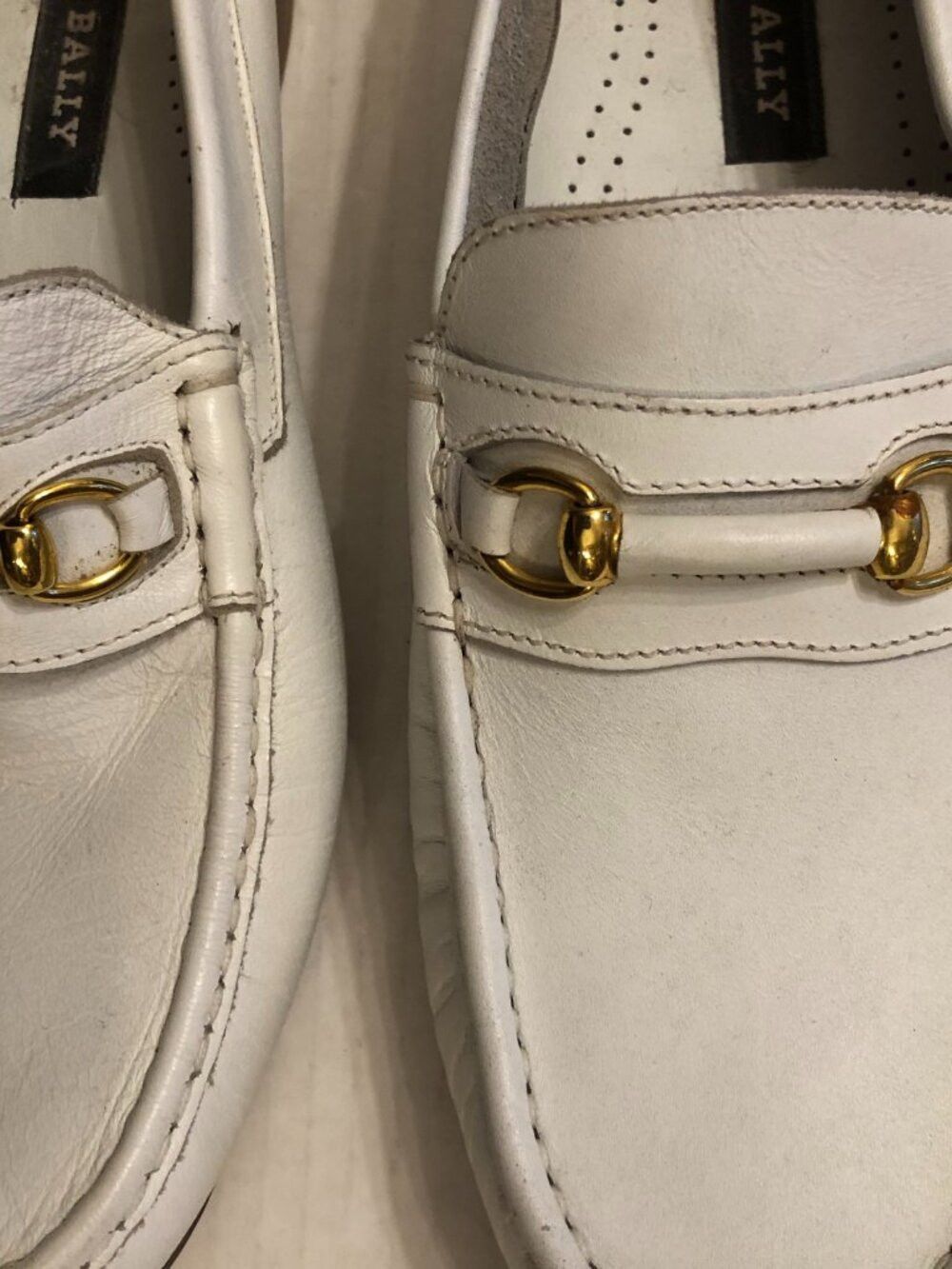 Bally Bally men's new white leather slip on dress shoes size: 8 Size US 8 / EU 41 - 2 Thumbnail