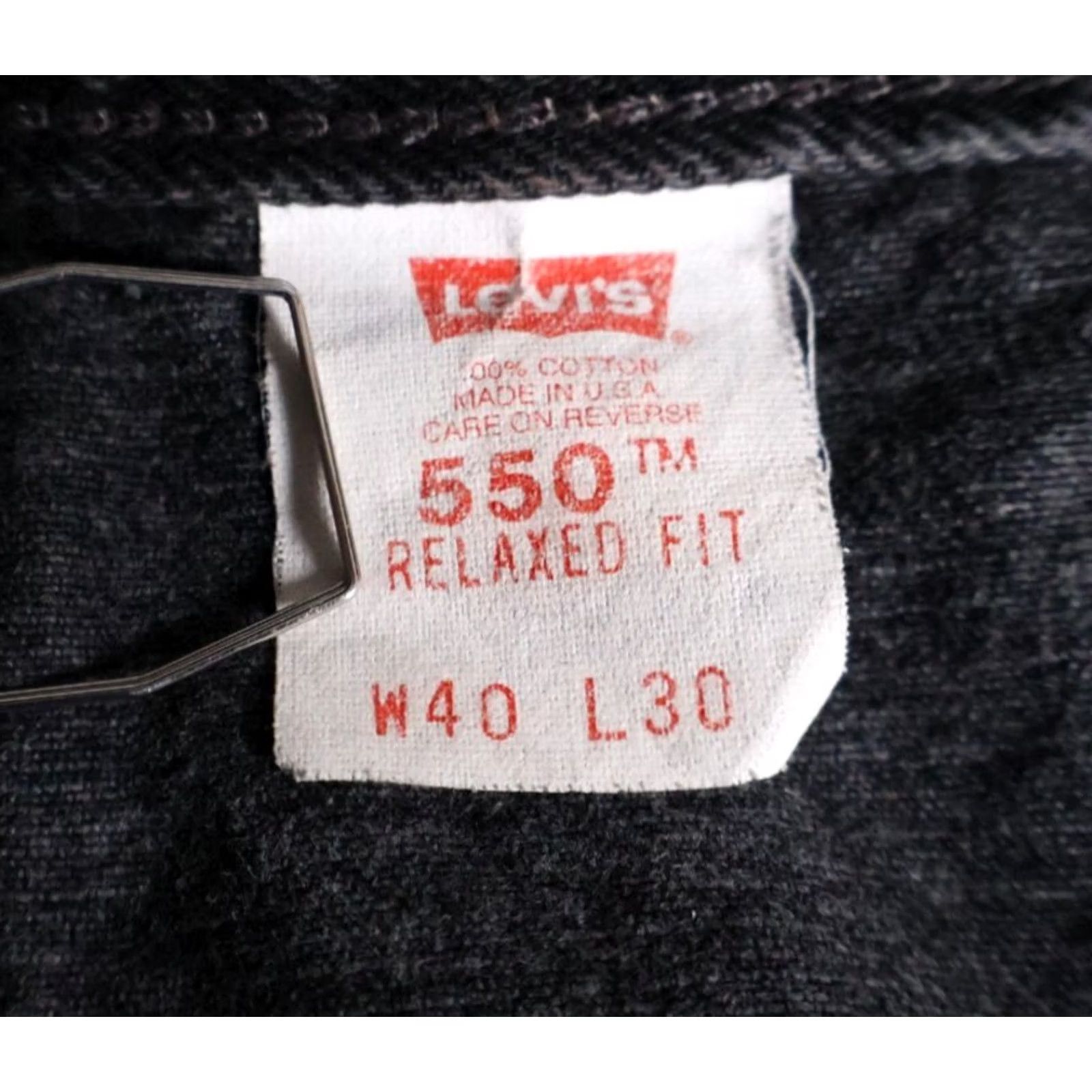 Levi's VINTAGE Levi's 550 Jeans Men's 36 x 26 Black Denim Relaxed Taper 90s Grunge Retro 550 Jeans Mens Regular 5-Pocket Design Jeans Size US 36 / EU 52 - 3 Thumbnail