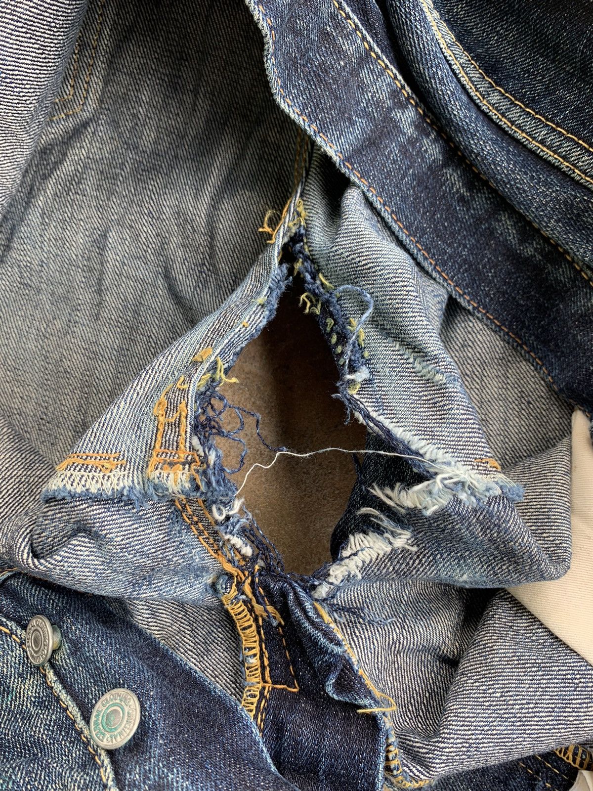 Vintage Eternal Selvedge Button Fly Distressed Denim