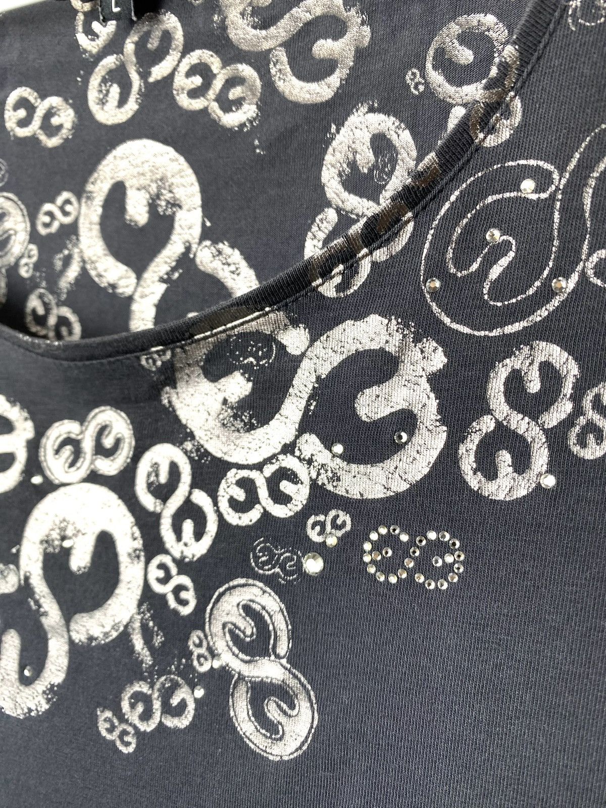 Escada Luxury Escada Silver Neck Print T Shirt Size L / US 10 / IT 46 - 4 Thumbnail