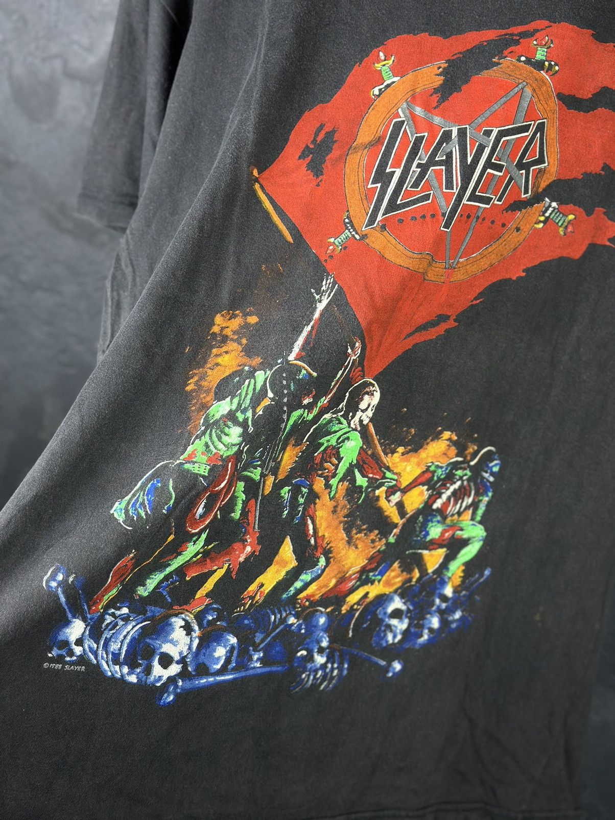 Slayer Vintage 1988 Slayer World Sacrifice Tour T-Shirt Size US XL / EU 56 / 4 - 7 Thumbnail
