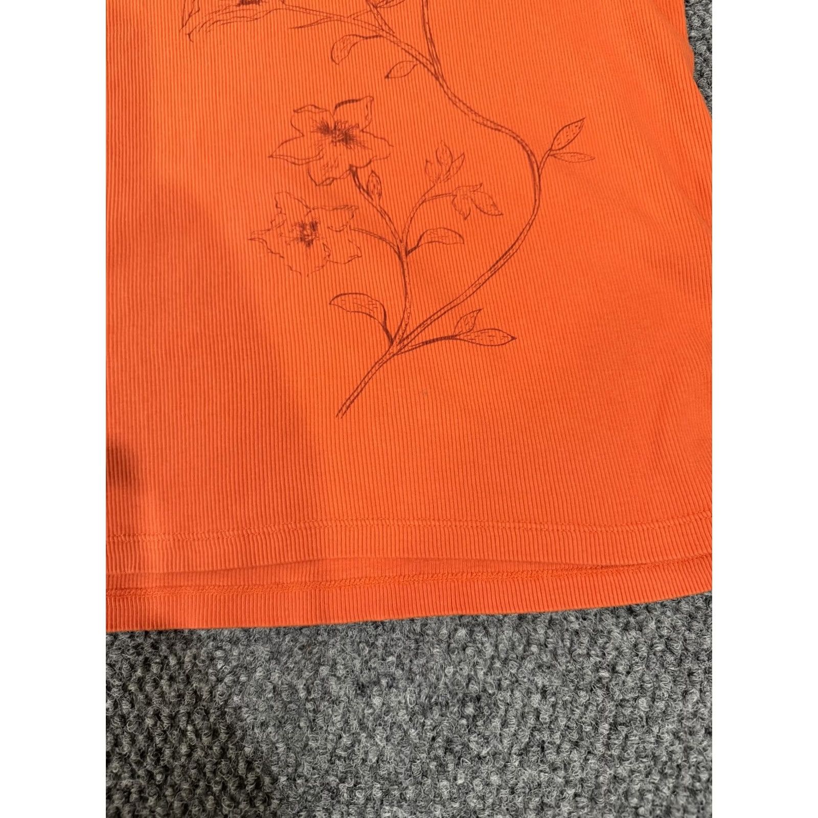 Coldwater Creek Coldwater Creek Shirt Womens XL Orange Floral Scoop Neck Short Sleeve Top Size XL / US 12-14 / IT 48-50 - 6 Thumbnail