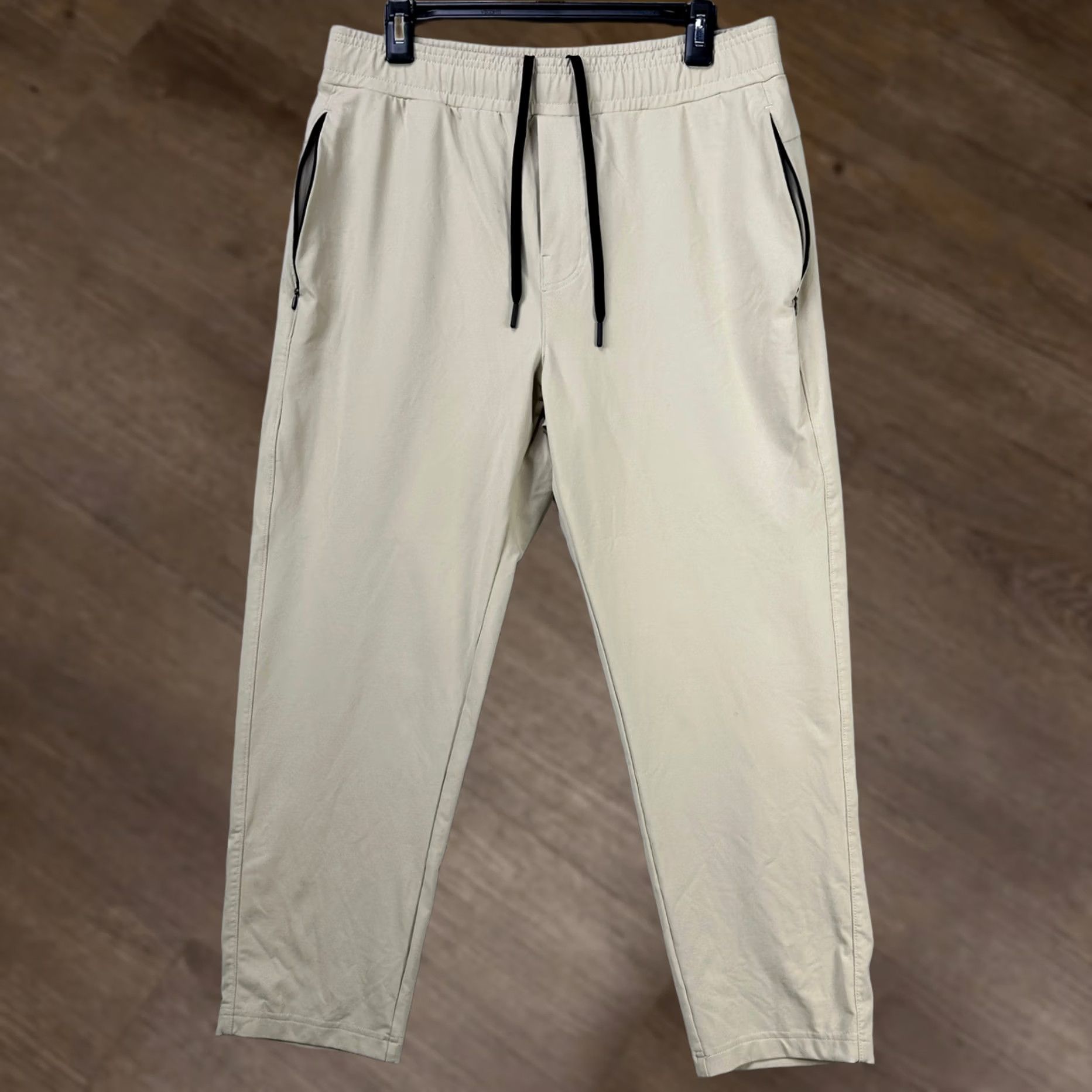 Vintage Public Rec Pants Pull On Mens 34X28 Beige Stretch Waistband Drawstring Pocket Pants Size US 34 / EU 50 - 1 Thumbnail