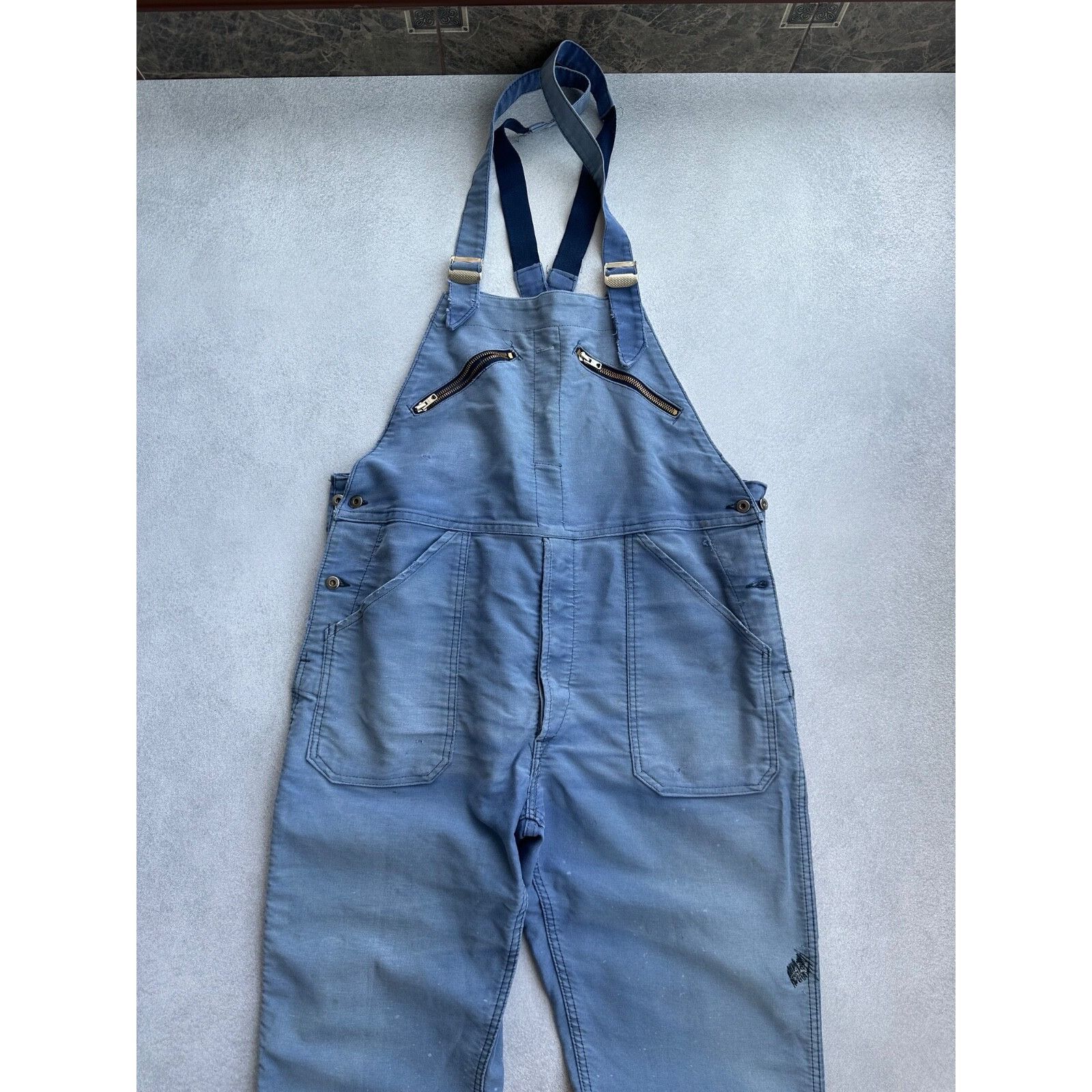 Vintage VTG Adolph Lafont French Workwear Overall Suit 60-70s Size 54L - 3 Thumbnail