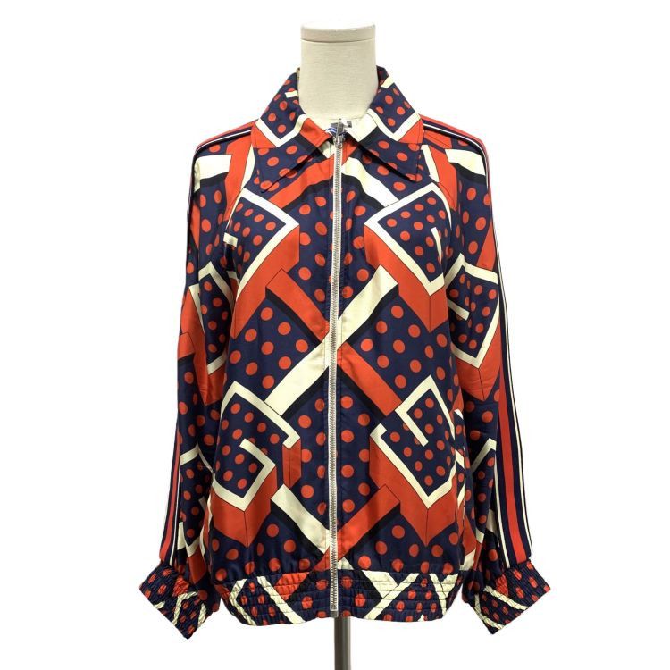 Gucci Gucci Geometric Pattern Silk Zip Jacket Size XS Size XS / US 0-2 / IT 36-38 - 1 Thumbnail