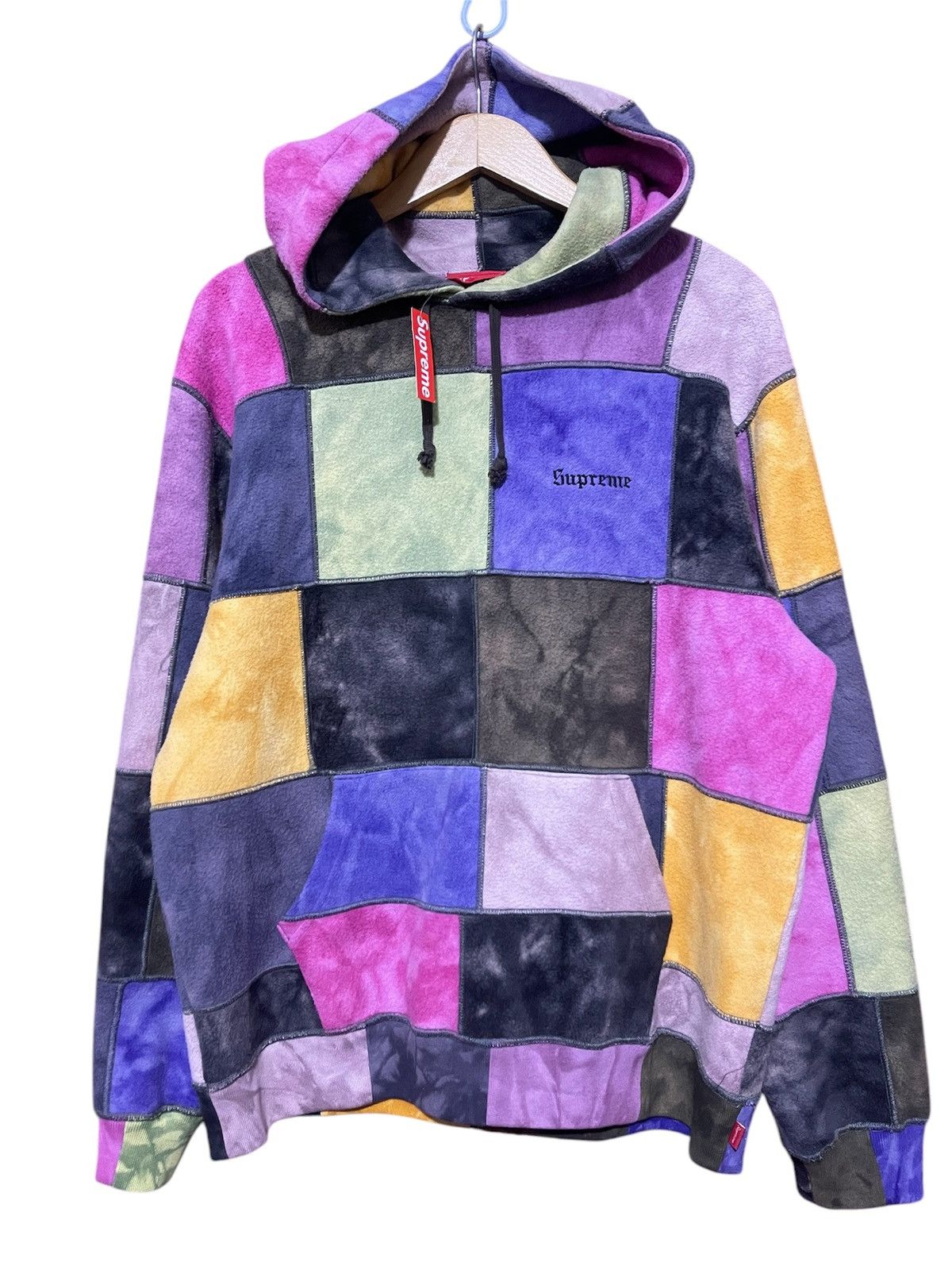 Supreme Supreme SS19 Patchwork Tie Dye Hooded Sweatshirt Medium Size US M / EU 48-50 / 2 - 2 Thumbnail