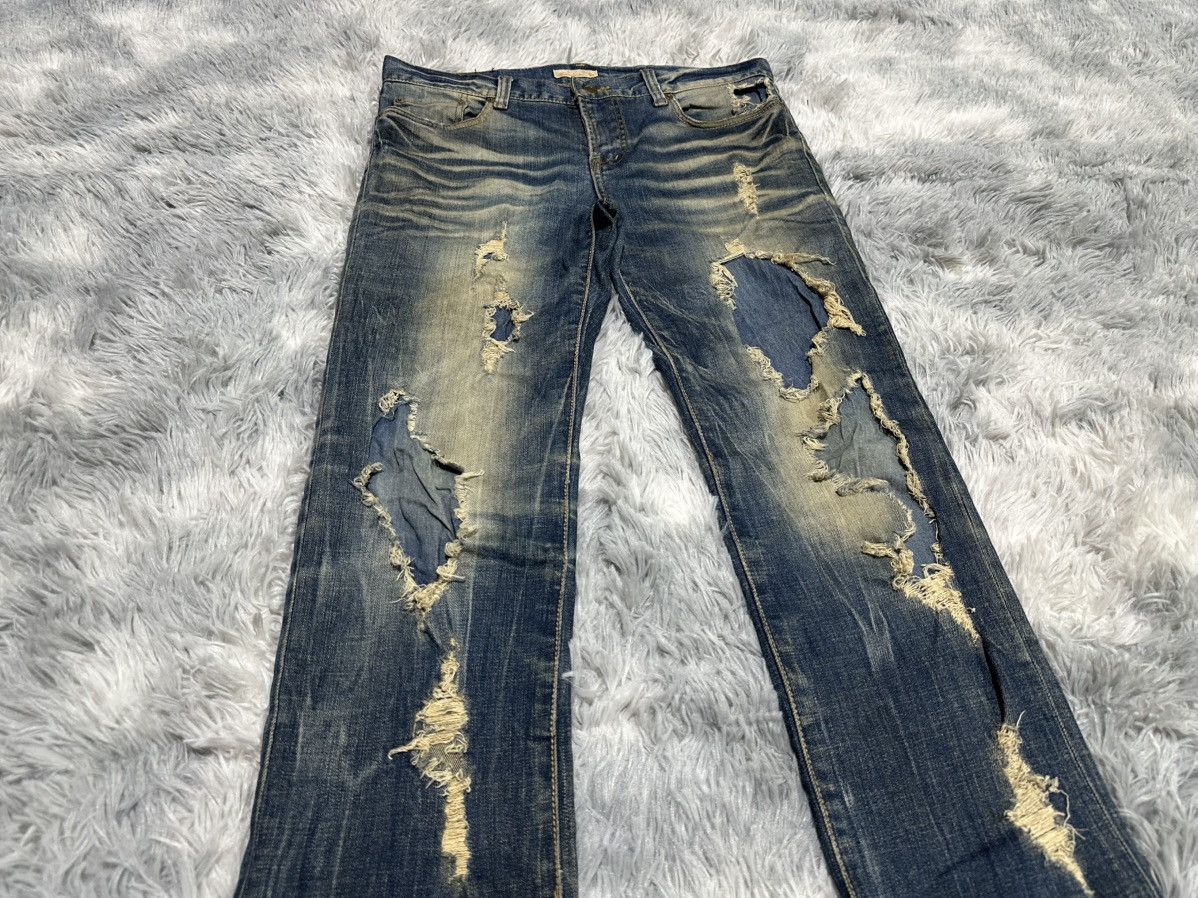 GOA 🔥Y2K Archived Goa Mud Wash Zipper Flared Denim Distressed Size US 34 / EU 50 - 2 Thumbnail