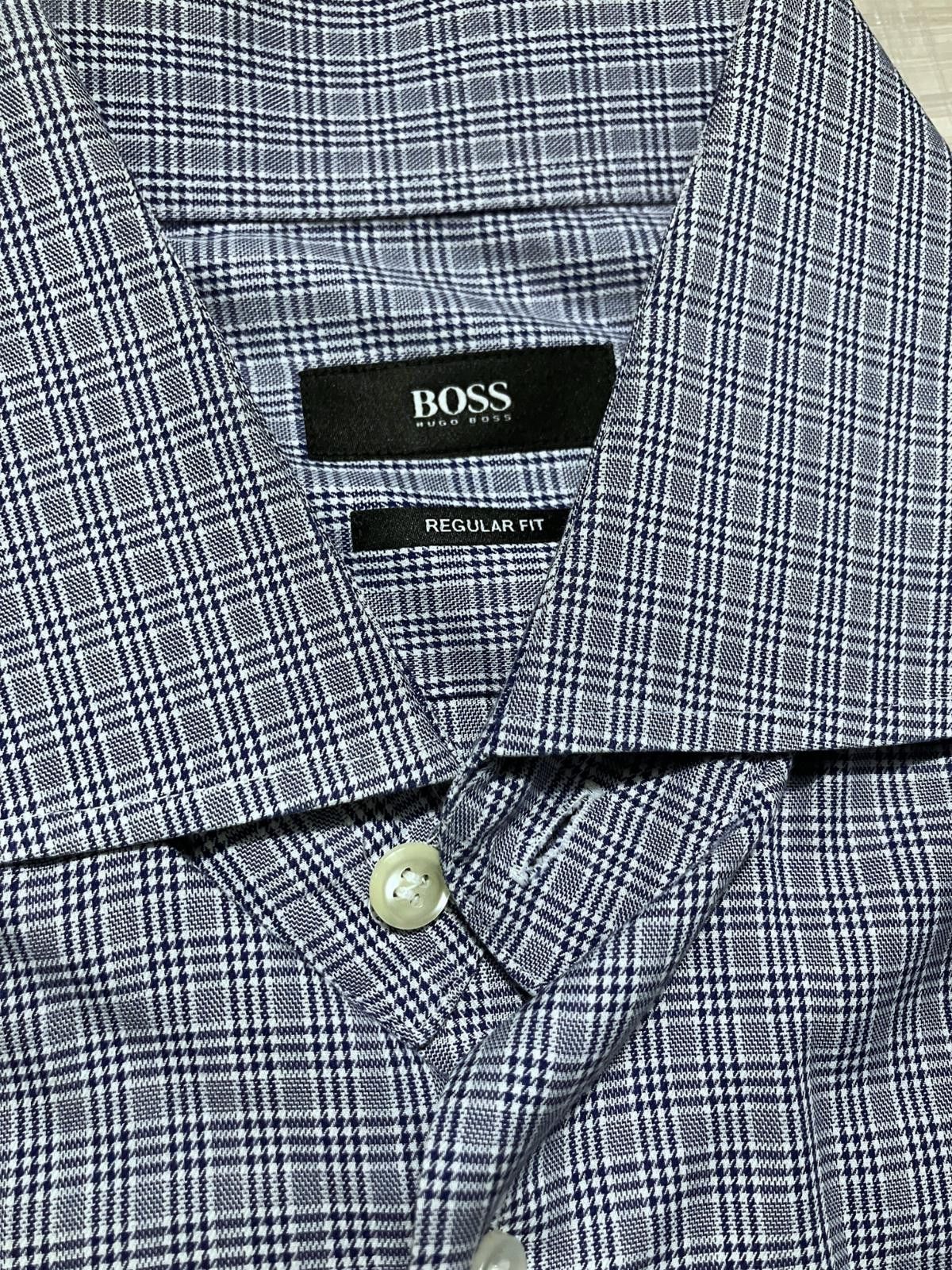 Hugo Boss Hugo Boss Regular Fit Plaid Shirt Blue Cotton 16.5 Size 38R - 5 Thumbnail