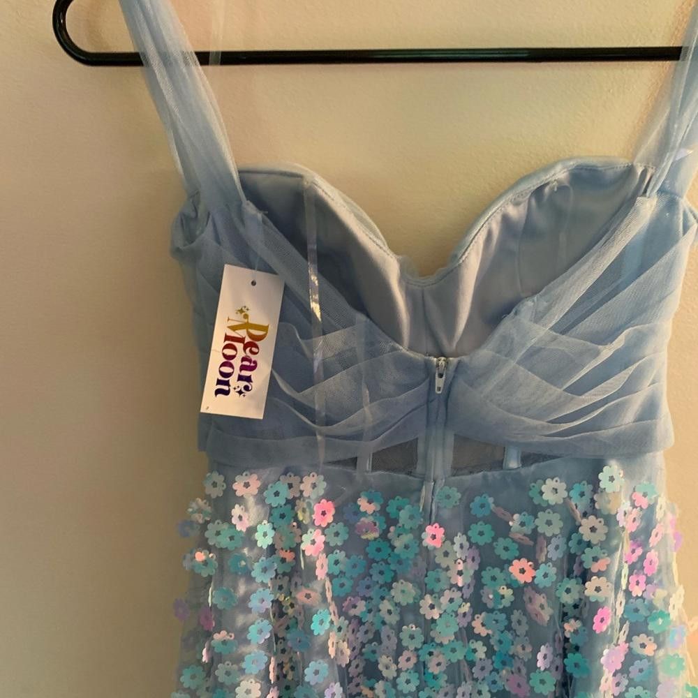 Designer Bblue Babydoll Dress with Sweetheart Neckline Size M / US 6-8 / IT 42-44 - 5 Thumbnail