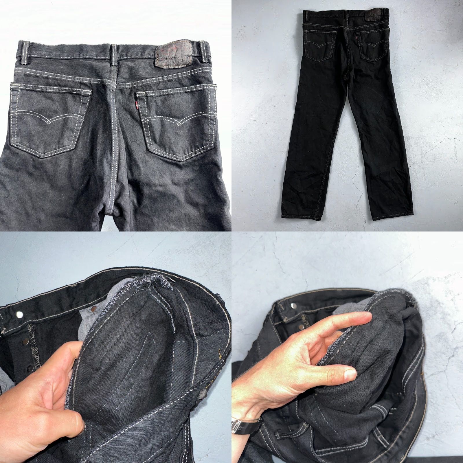 Levi's VINTAGE Levi's 501 Jeans 90s Straight Leg Black Overdye 36x30 501 Series Mens Denim Cotton Classic Regular Button 5-Pocket Size US 36 / EU 52 - 10 Thumbnail