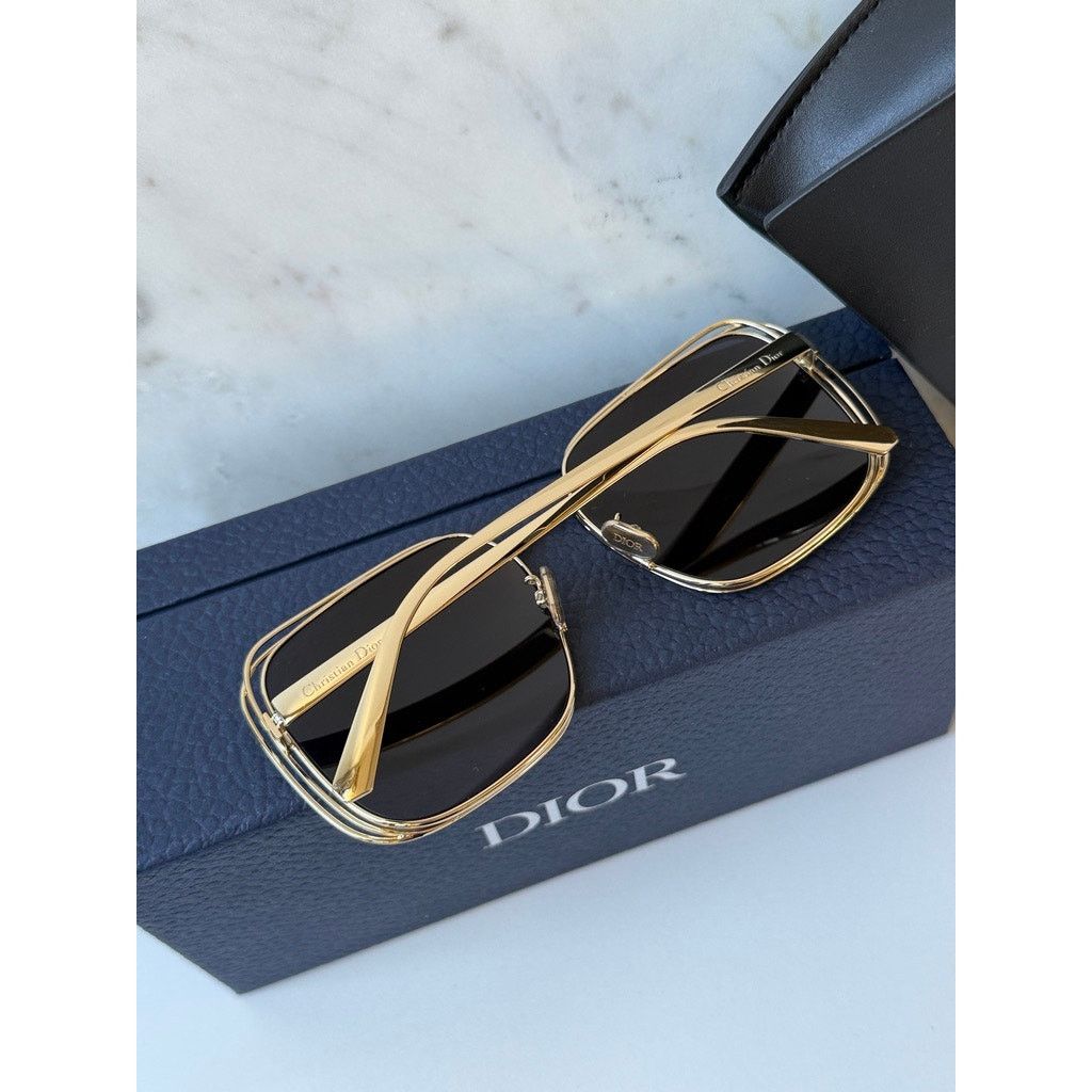 Dior NEW Dior FilDior S1U Square Sunglasses in Gold Blue Size ONE SIZE - 3 Thumbnail