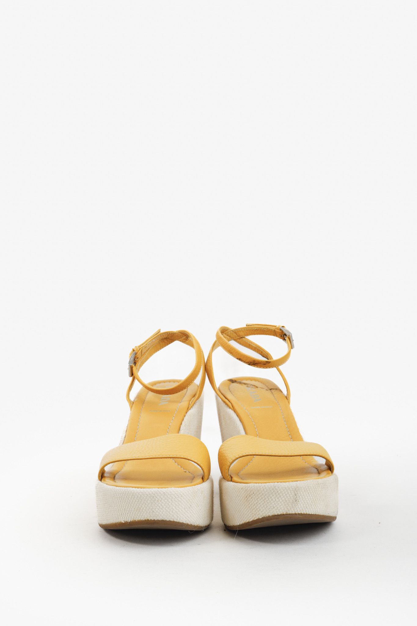 Prada Prada Yellow Platform Beach Theme Espadrille Sandals Size US 10.5 / IT 40.5 - 2 Thumbnail