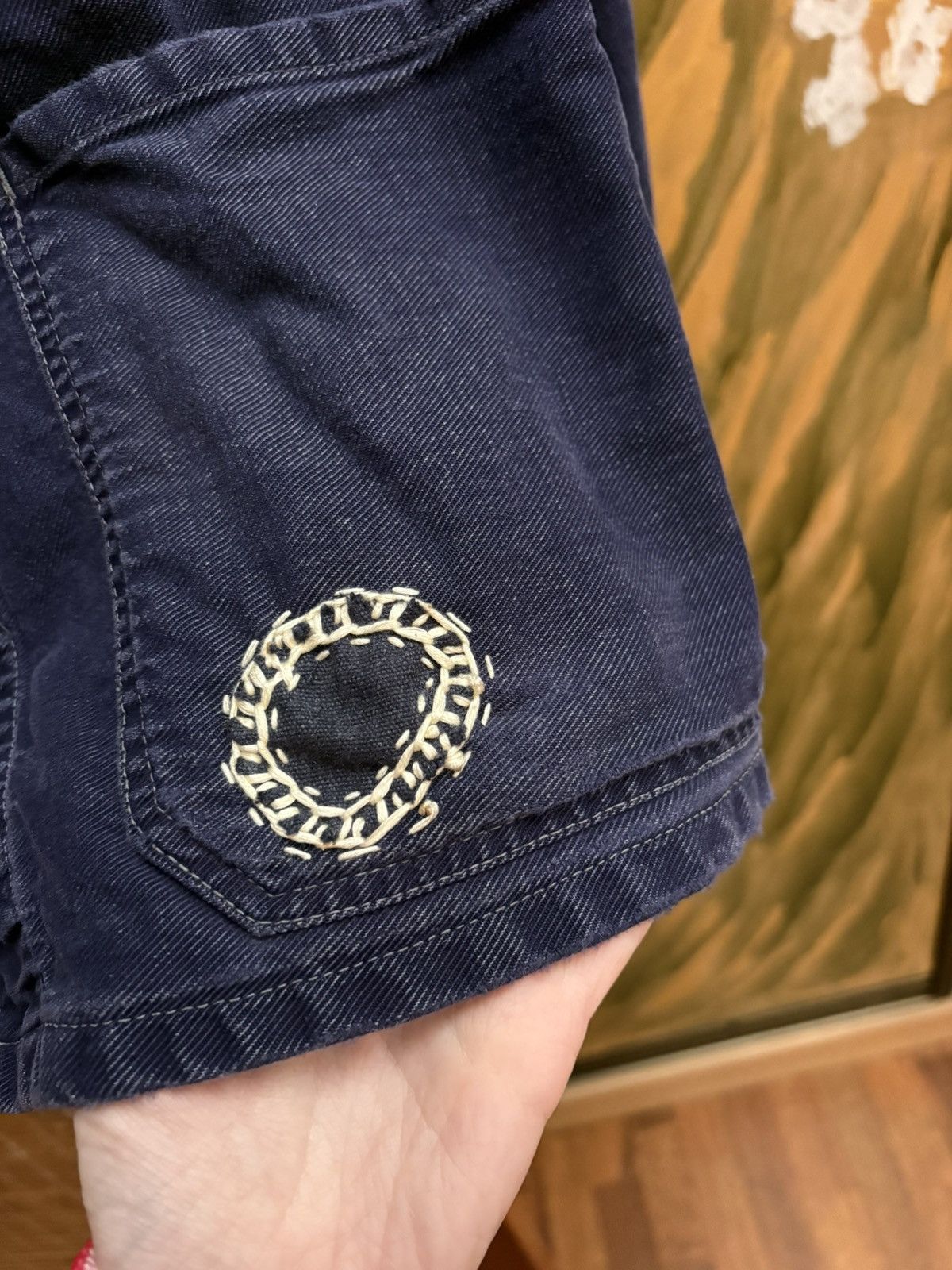 Vintage Vintage Repaired Work Jacket Chore Faded Navy Cotton Twill Size US S / EU 44-46 / 1 - 9 Thumbnail