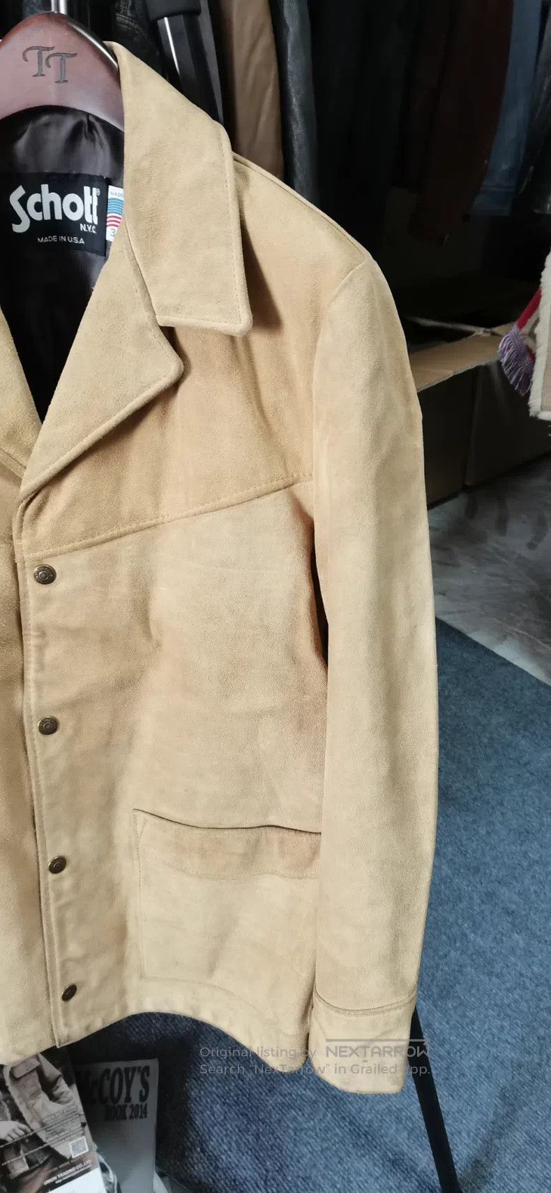 Schott Schott Suede cowhide American vintage four-corner lapel le Size US M / EU 48-50 / 2 - 4 Thumbnail