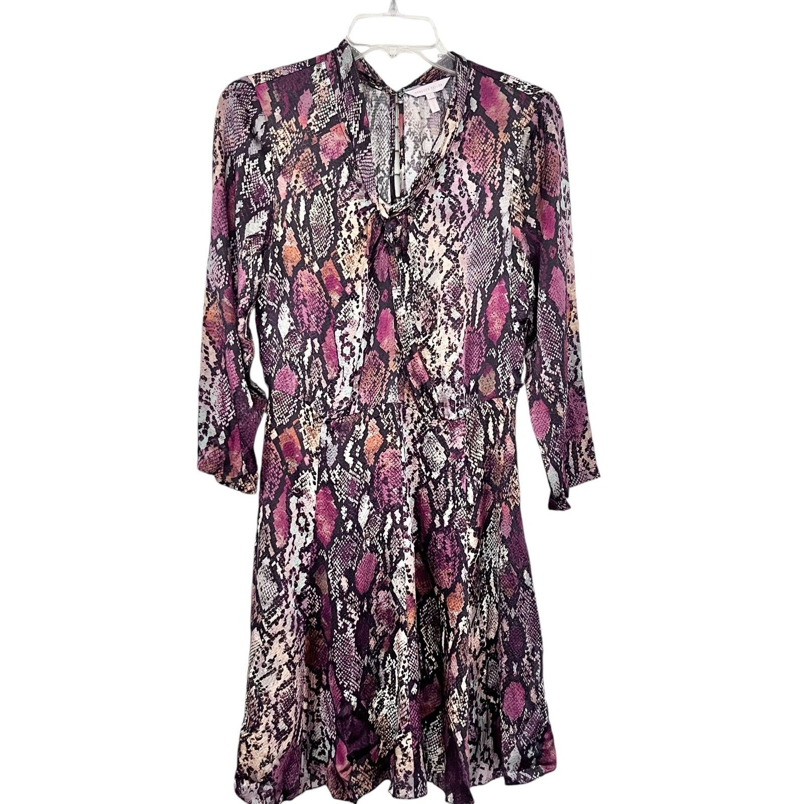 Rebecca Taylor Rebecca Taylor Met Pink Python Snakeskin Silk Mini Dress Size S / US 4 / IT 40 - 2 Thumbnail