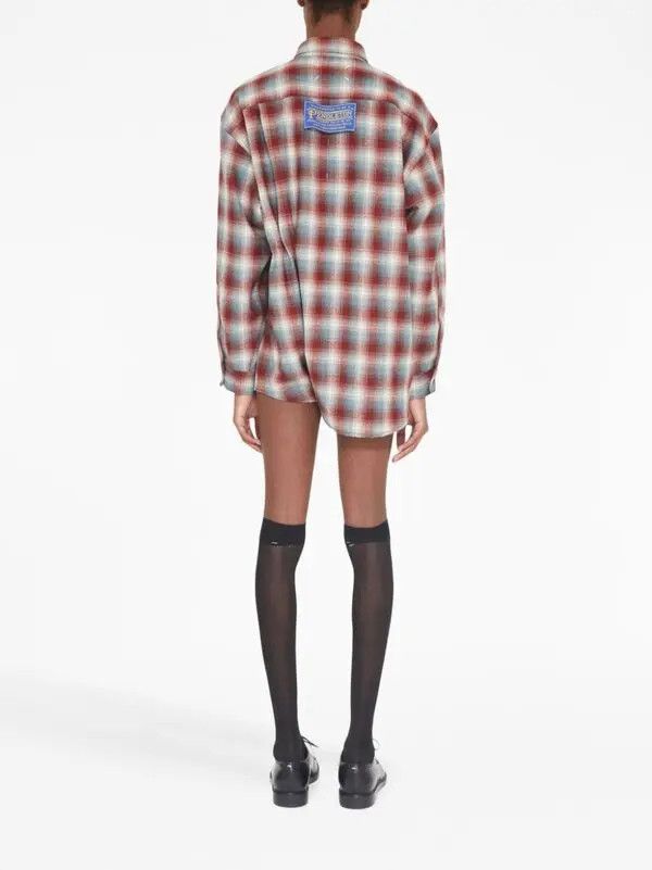 Maison Margiela × Pendleton oc11z0925 Checked Playsuit Shirt in Multicolor Size S / US 4 / IT 40 - 4 Thumbnail