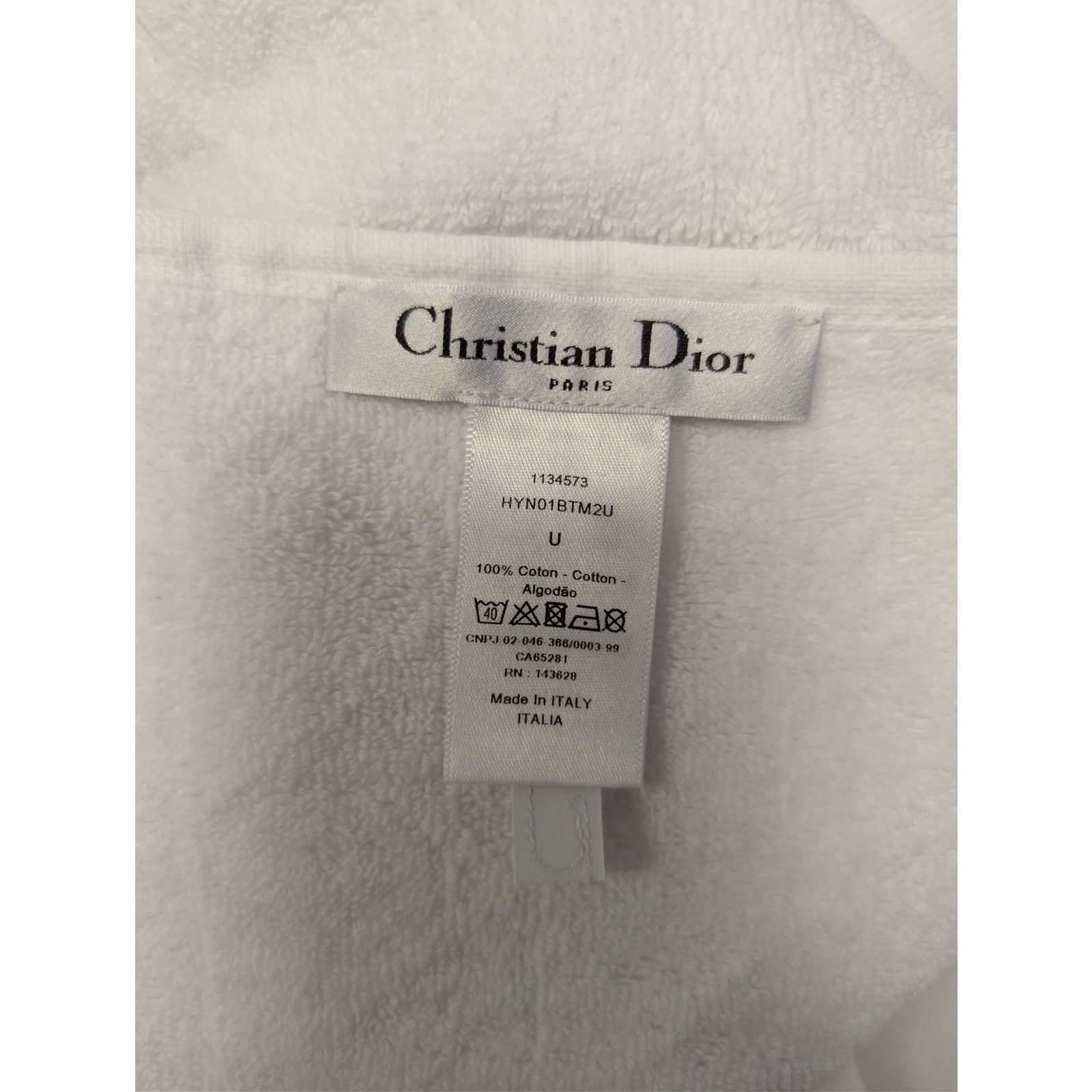 Dior o1rshd1 Q:2 / Size: OS / Plain Cotton Terry Towel in White Size ONE SIZE - 15 Thumbnail