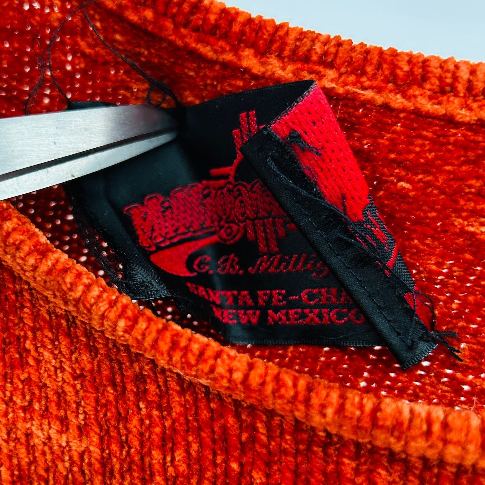 Vintage 90s C. B. Milligan Rust Orange Chenille Oversized Sweater Size L / US 10 / IT 46 - 5 Thumbnail