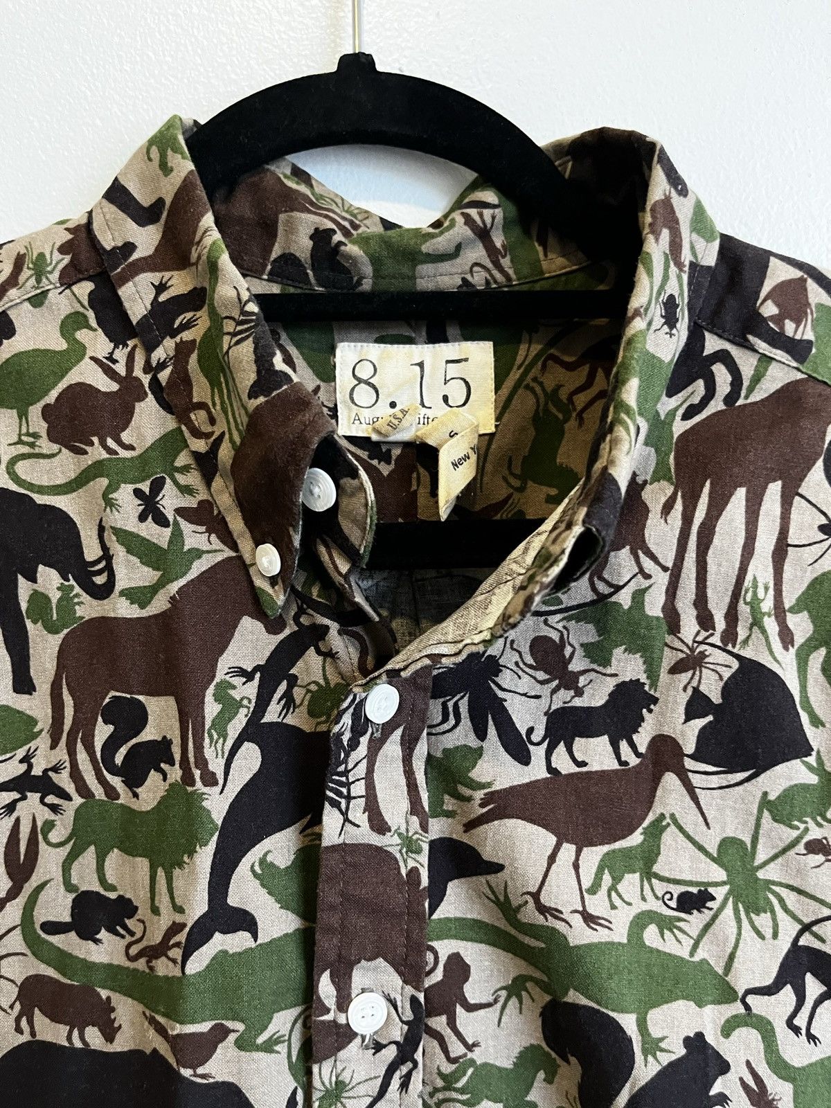 8.15 August Fifteenth × Vintage 8.15 Animal Camo button down short sleeve medium Size US M / EU 48-50 / 2 - 3 Thumbnail