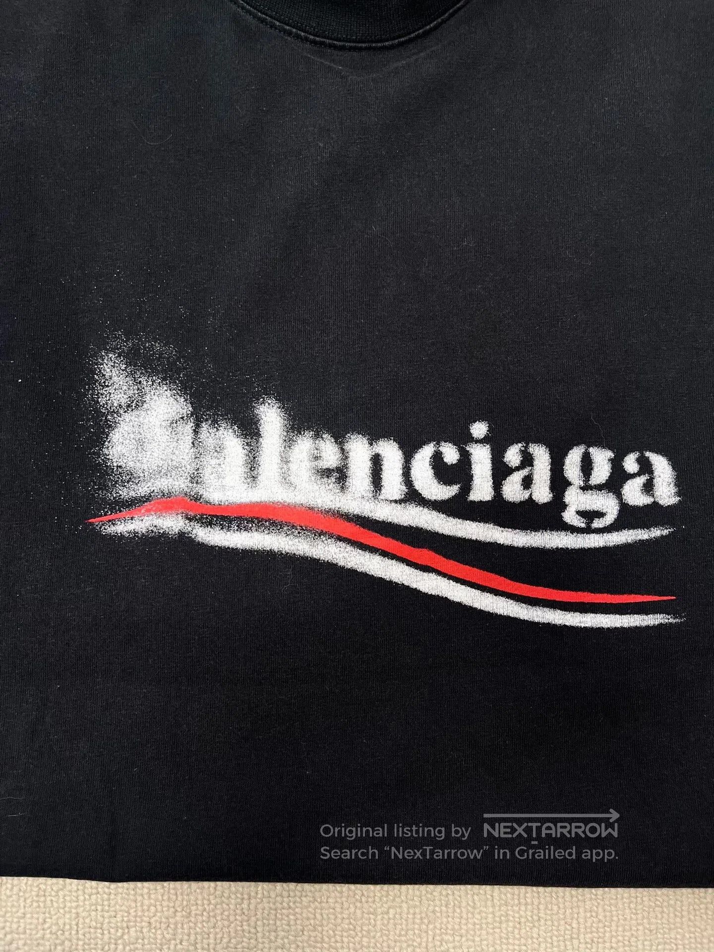 Balenciaga balenciaga black logo printed short sleeve t. Size US S / EU 44-46 / 1 - 3 Thumbnail