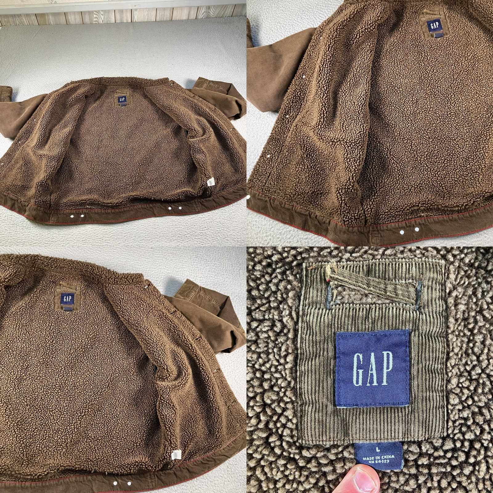 Gap VINTAGE Gap Corduroy Bomber Jacket Mens L Brown Sherpa Lined Trucker Y2K Size US L / EU 52-54 / 3 - 9 Thumbnail