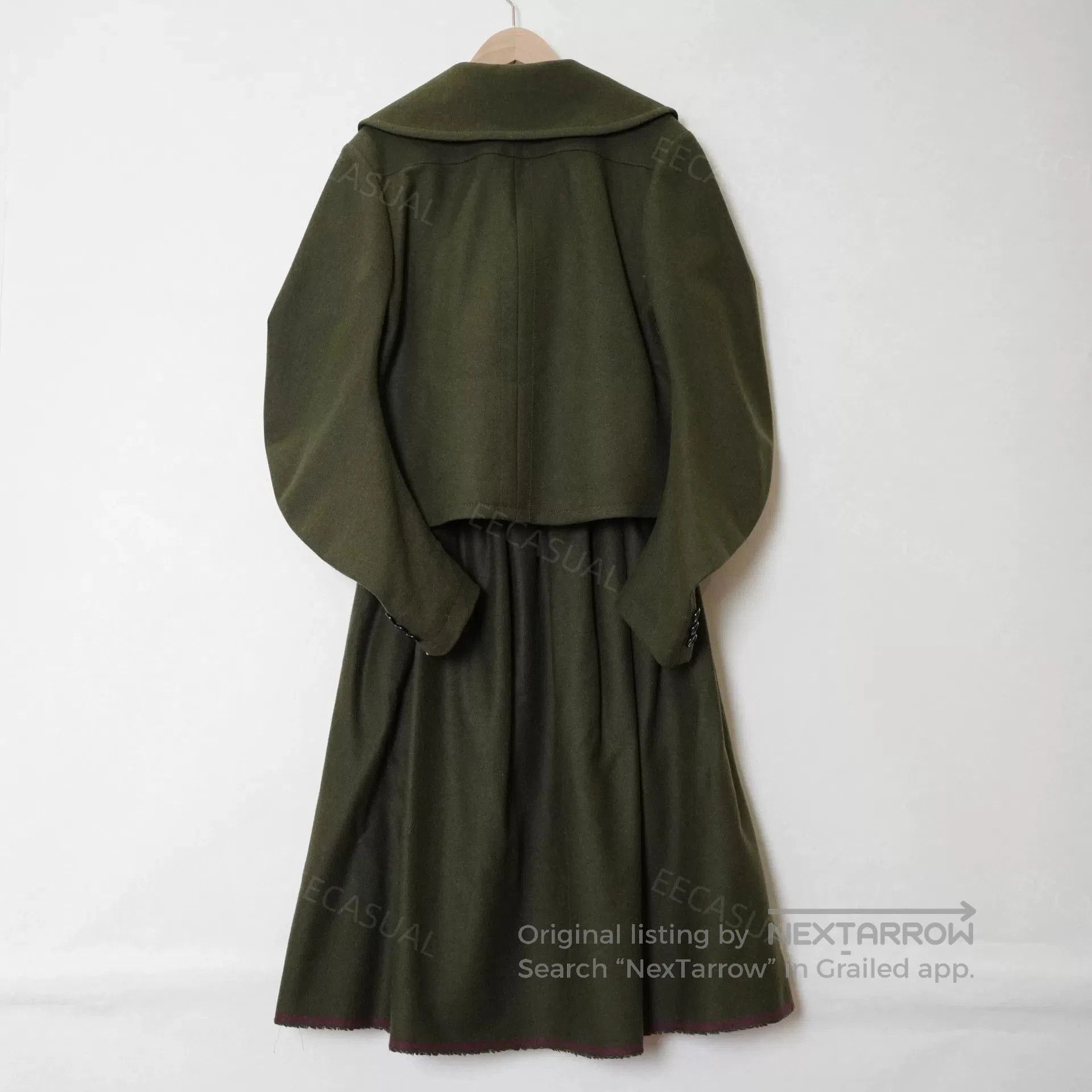 CDG by Comme des Garcons CDG Green Wool Midi Skirt Set. Size 25" / US 0 / IT 36 - 5 Thumbnail